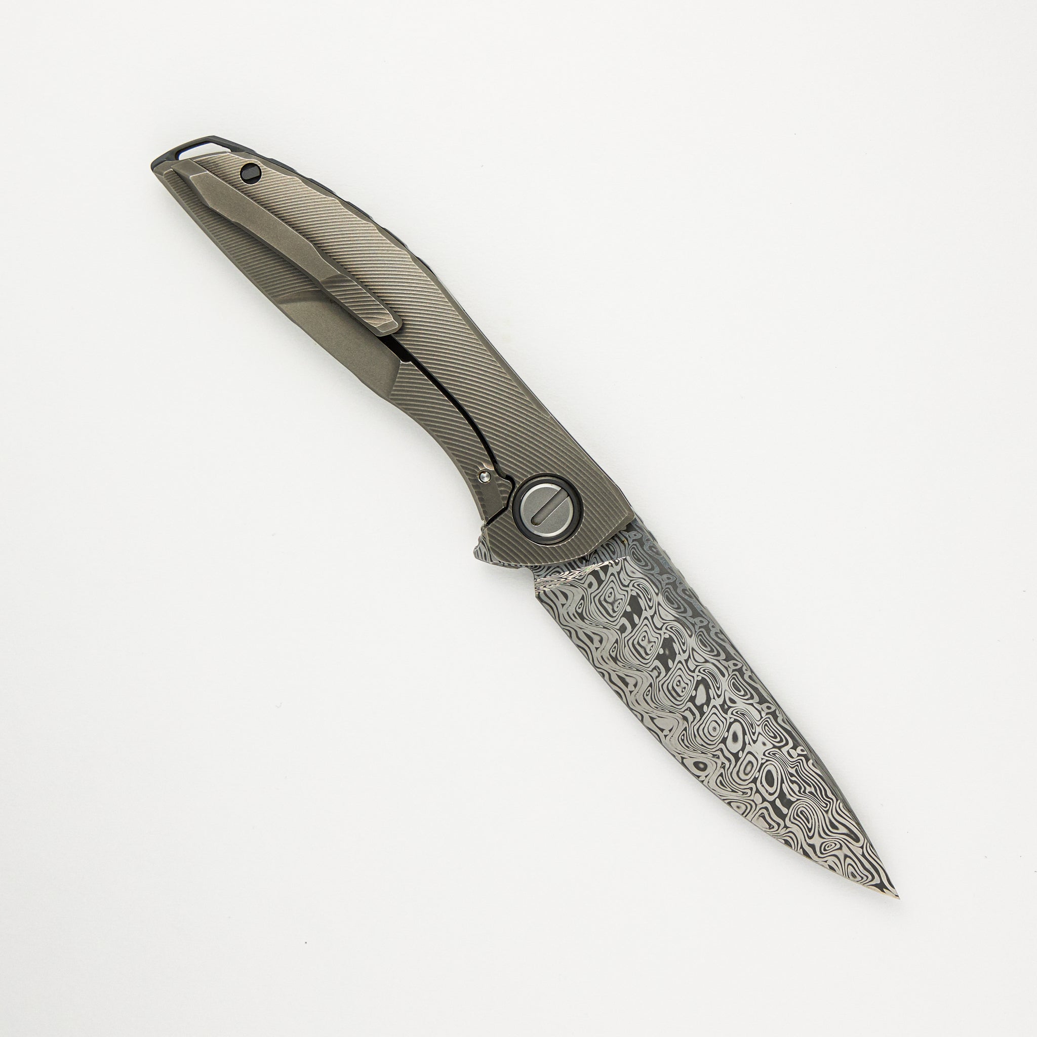 Shirogorov NeOn Custom Division - Titanium Handle - Damasteel Blade - RBS