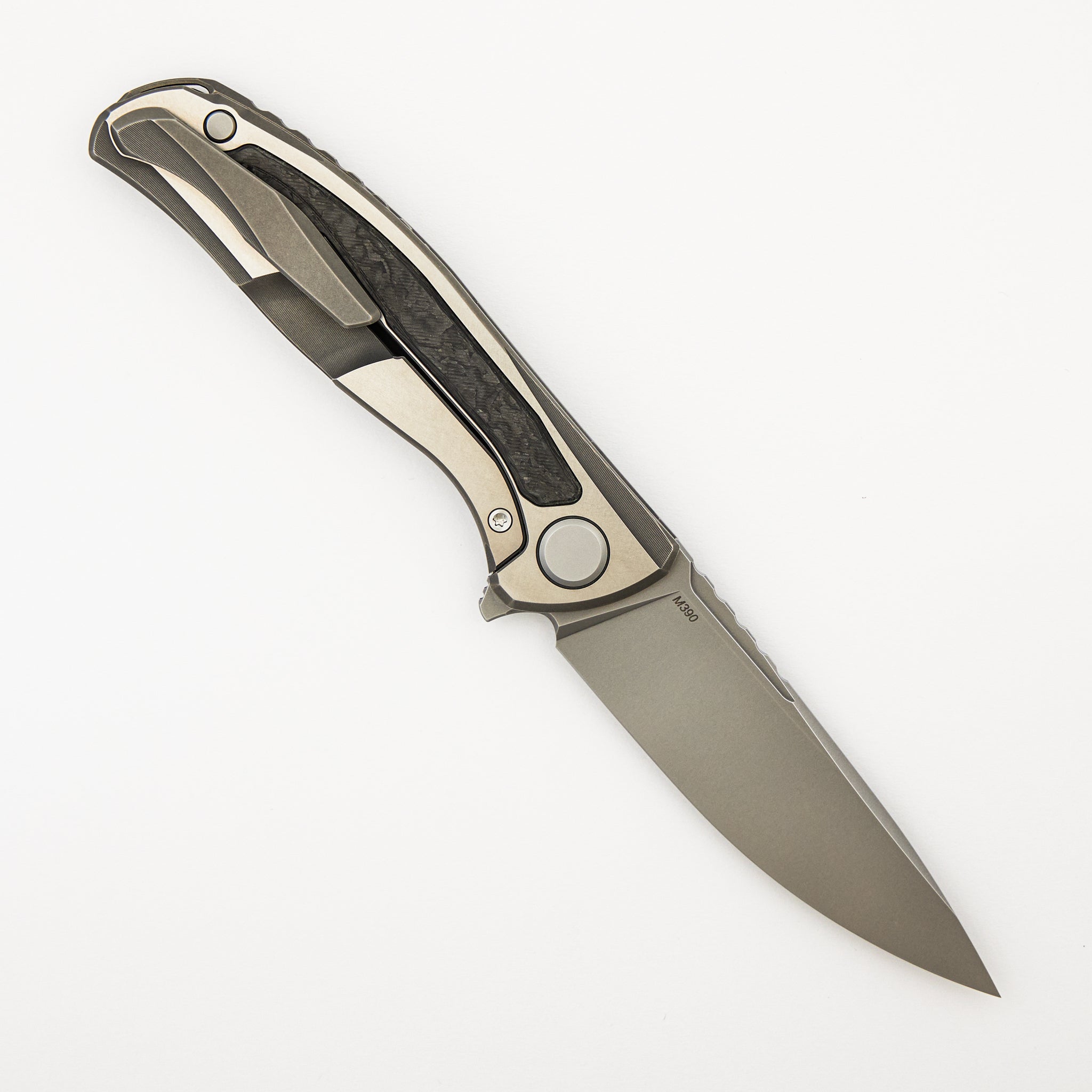 F95NL Gen. 5 - M390 Blade - Titanium Handle - Black TechnoCarbo Inlays - MRBS