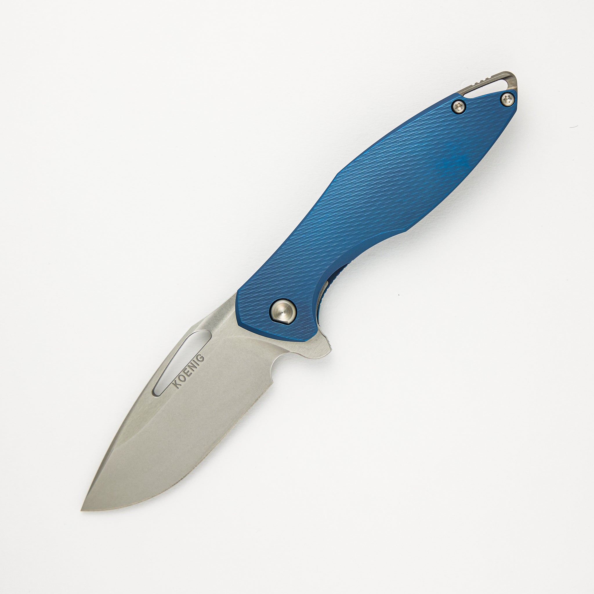 Koenig Mini Arius - Blue Corda Titanium Handle - M390 Blade