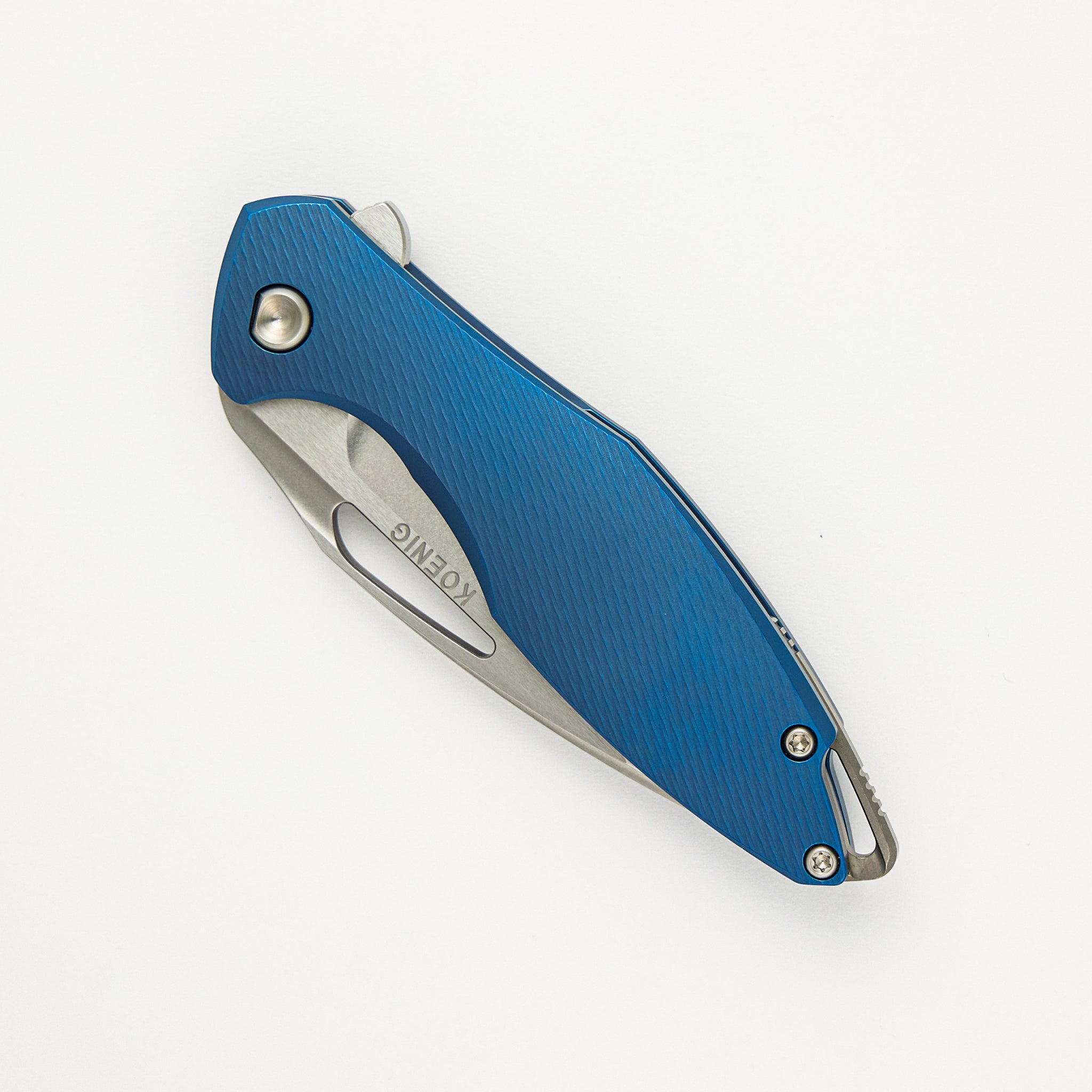 Koenig Mini Arius - Blue Corda Titanium Handle - M390 Blade