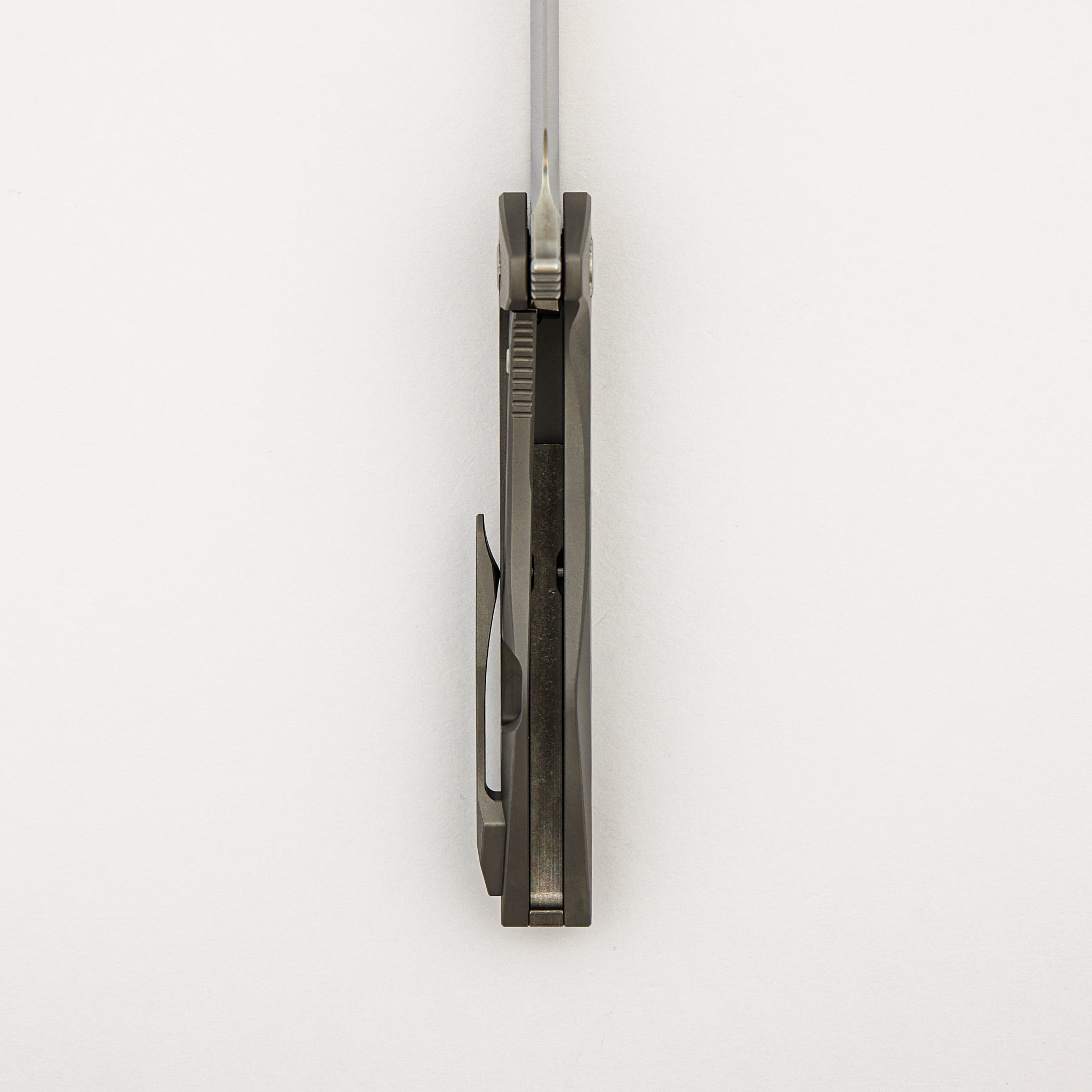 Mini Goblin - Sea Pattern Titanium Handle - Silver Hardware - Brightwashed w/ Polished Flats M390 Blade