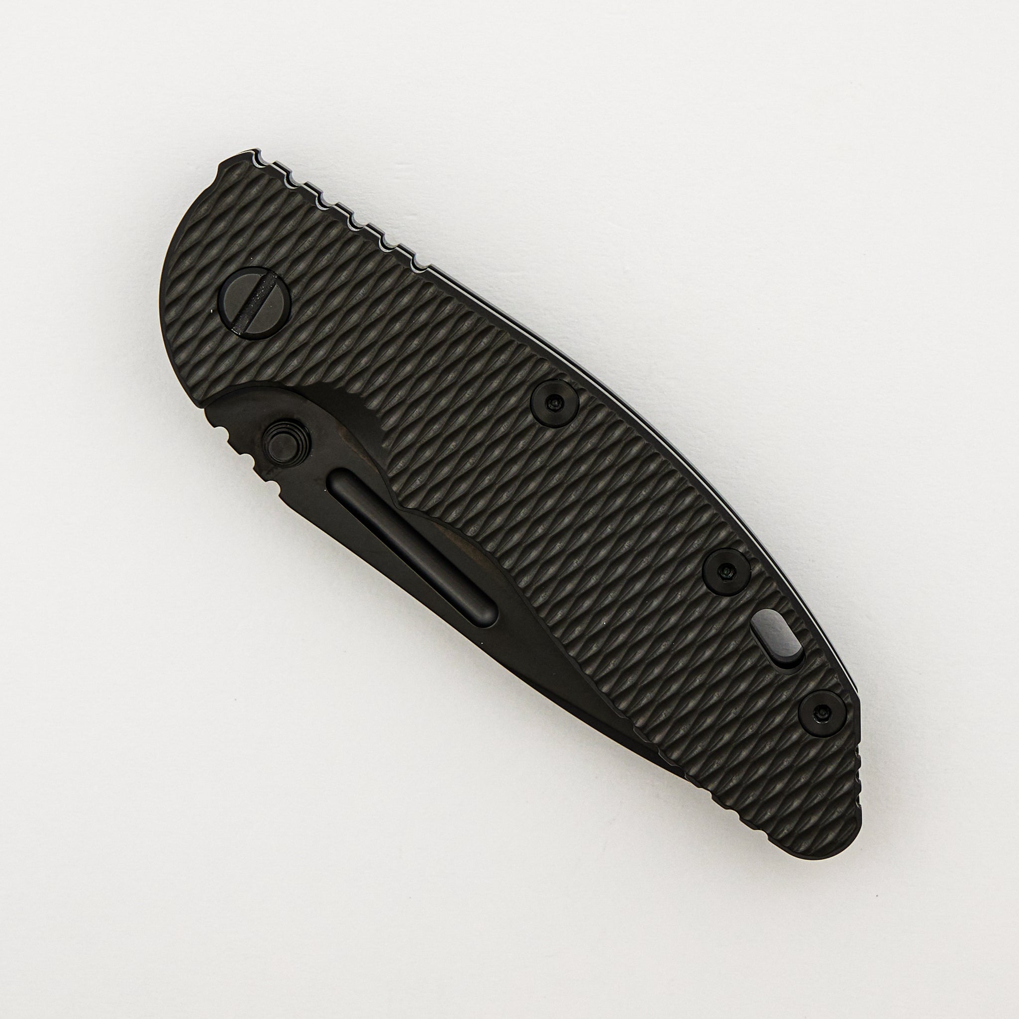 XM-18 3.5" - Non Flipper - Fullered Spear M390 Blade - DLC Black Titanium Handle