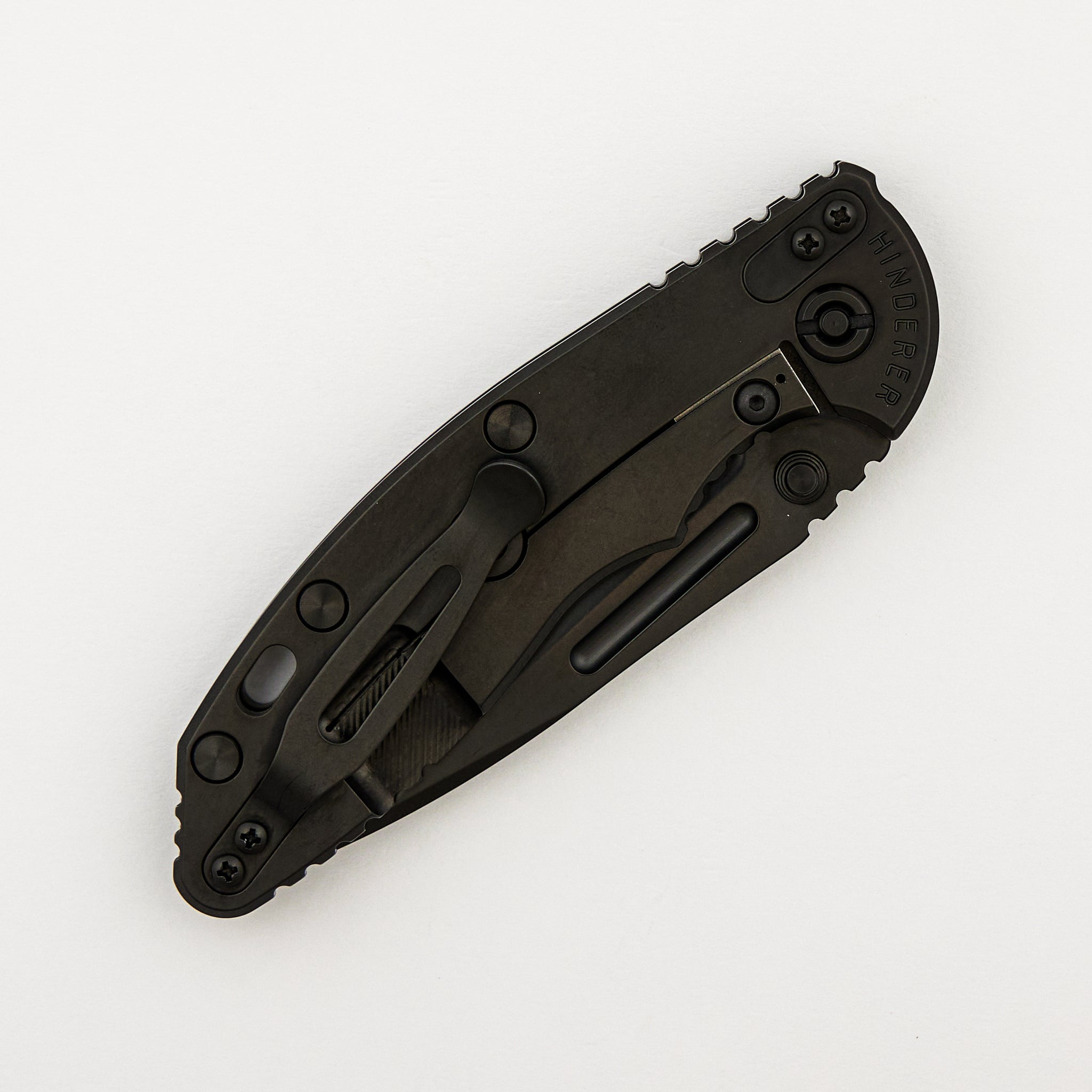 XM-18 3.5" - Non Flipper - Fullered Spear M390 Blade - DLC Black Titanium Handle