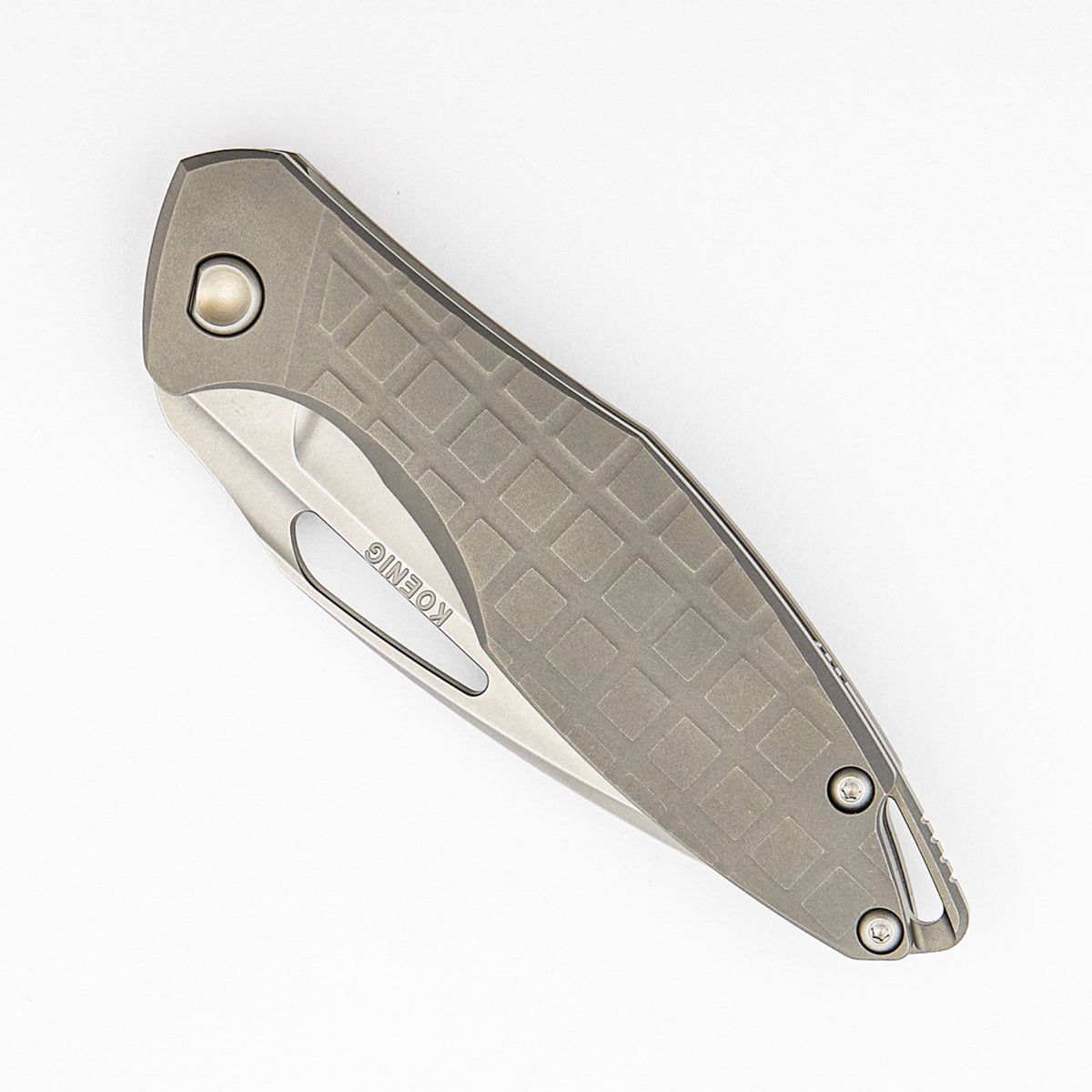 Arius - Non Flipper - Frag Pattern Titanium Handle - Burnished M390 Blade