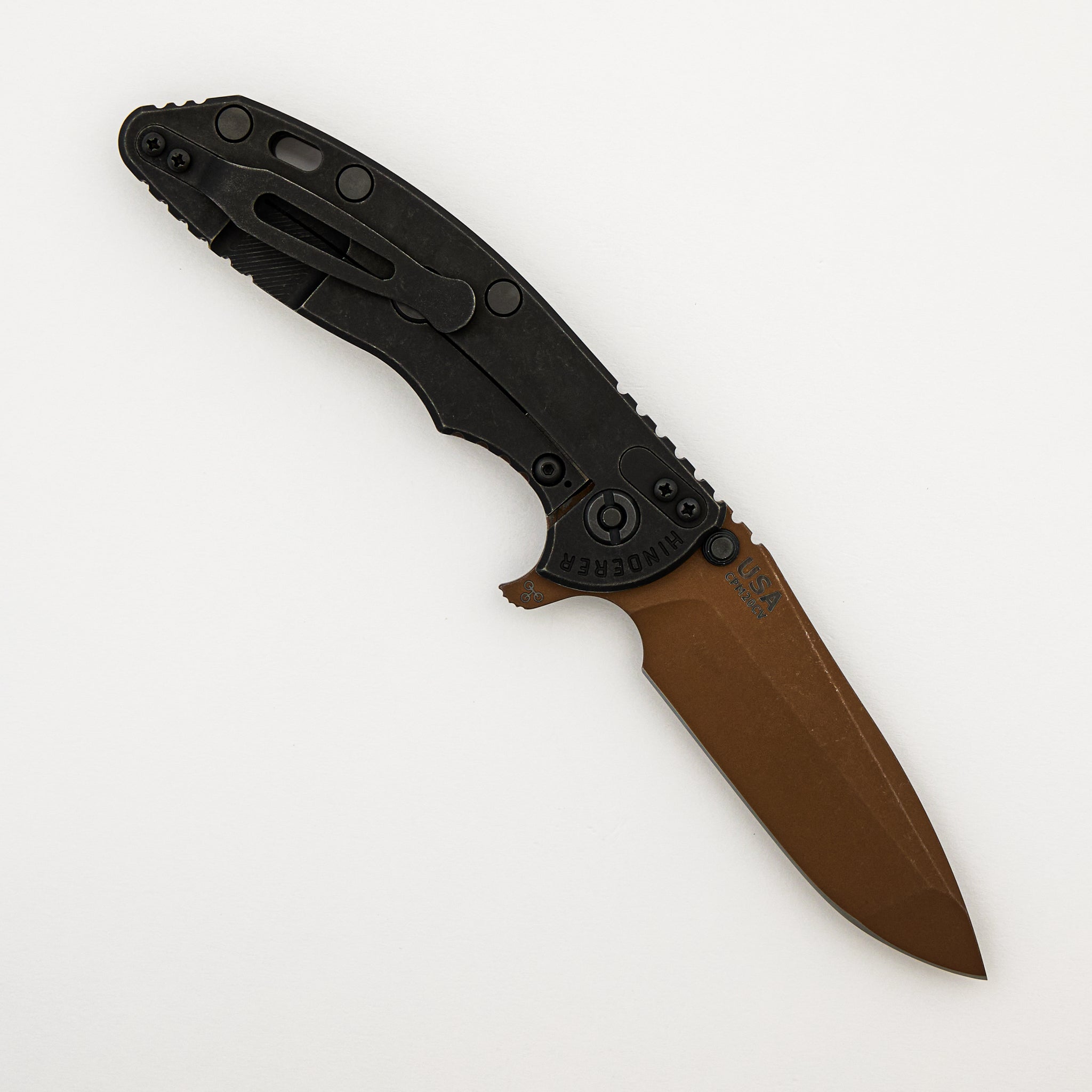 XM-18 3.5" - 20CV Spanto - Tri-Way - Battle Black - Oil Rubbed Bronze Blade - FDE/Black G10 - Origin Collaboration