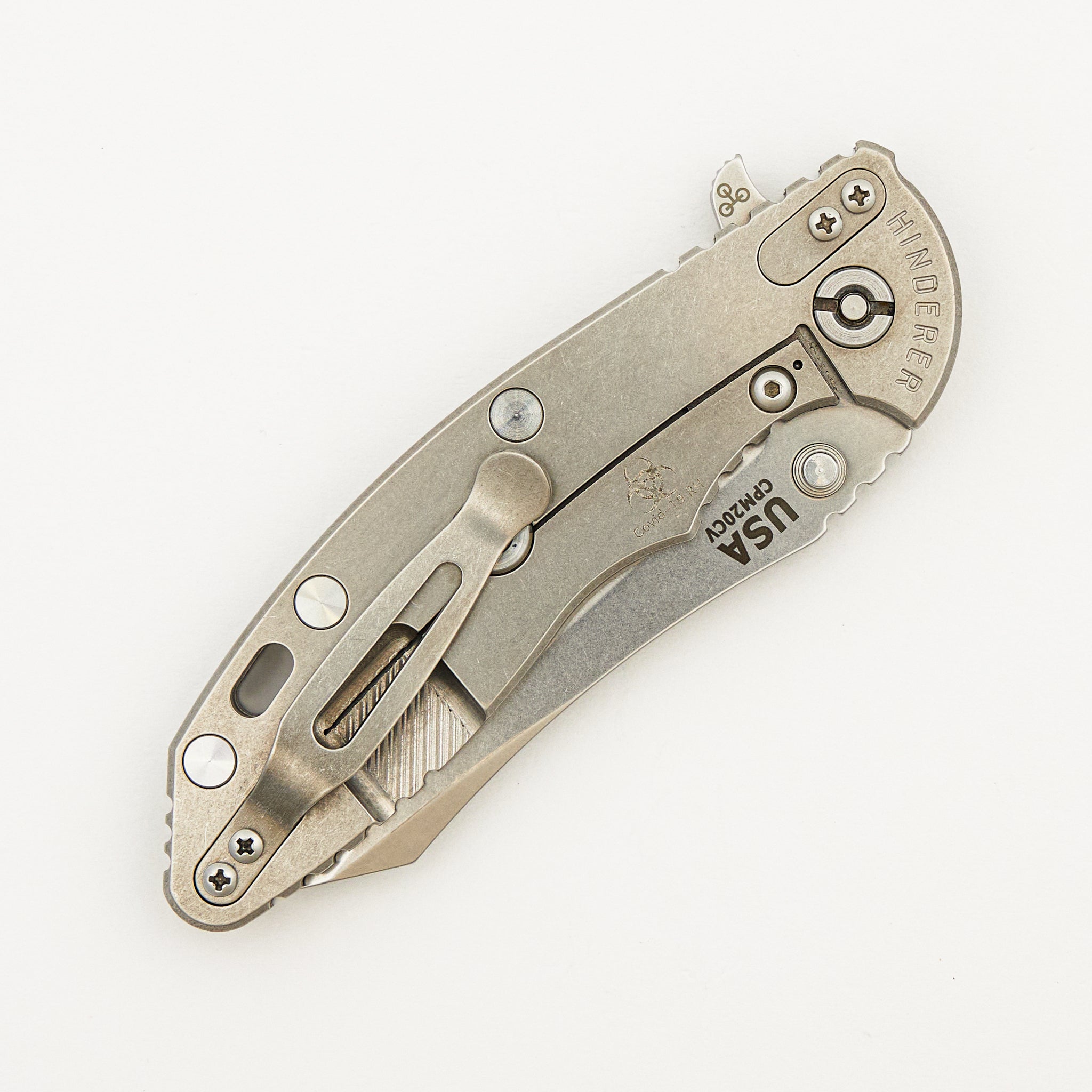 XM-18 3.5" - Skinny Skinner CPM 20CV Blade - Tri-Way - Stonewash - Covid-19 Edition