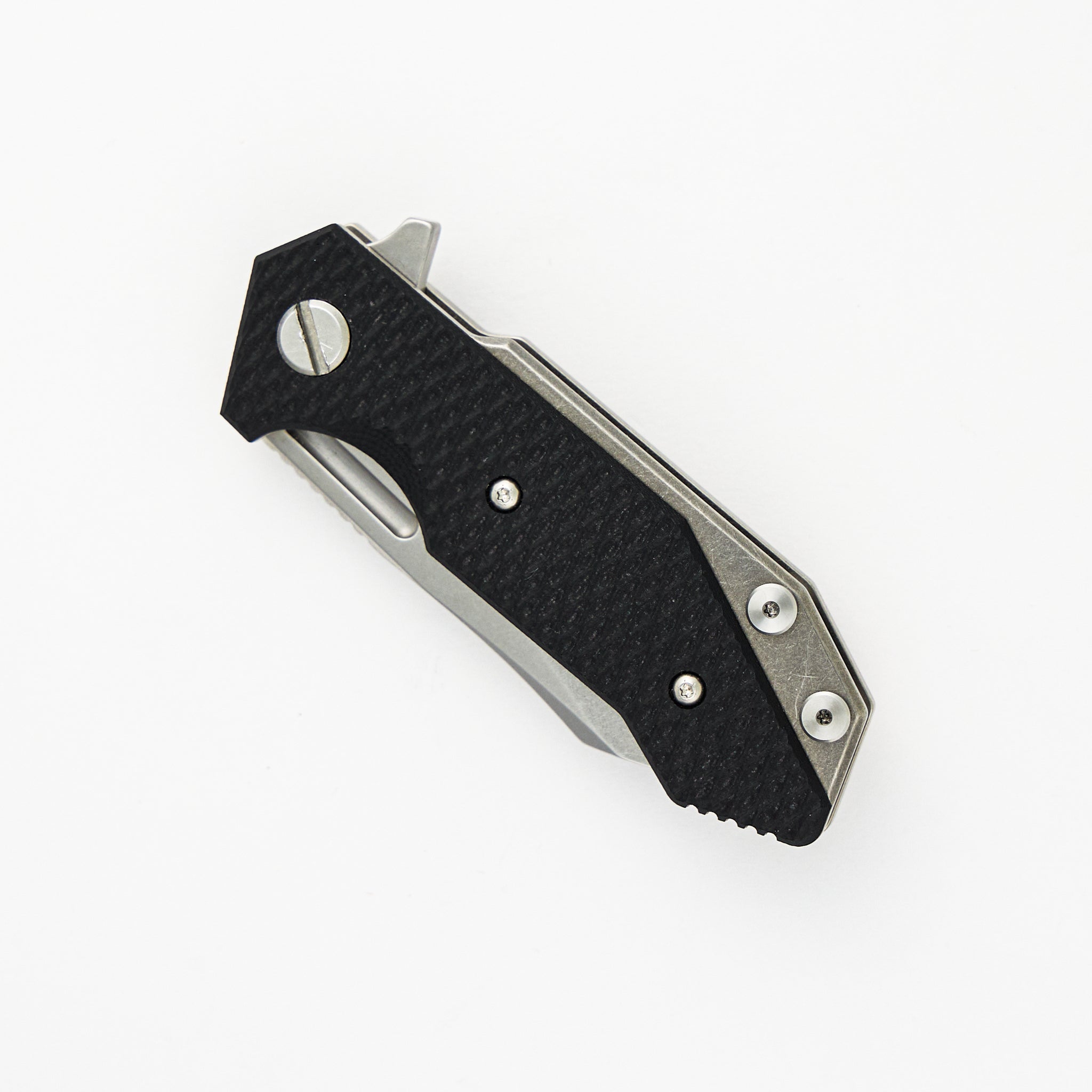 Hinderer Knives Halftrack - MagnaCut Wharncliffe - Tri-Way - Stonewash Black G10