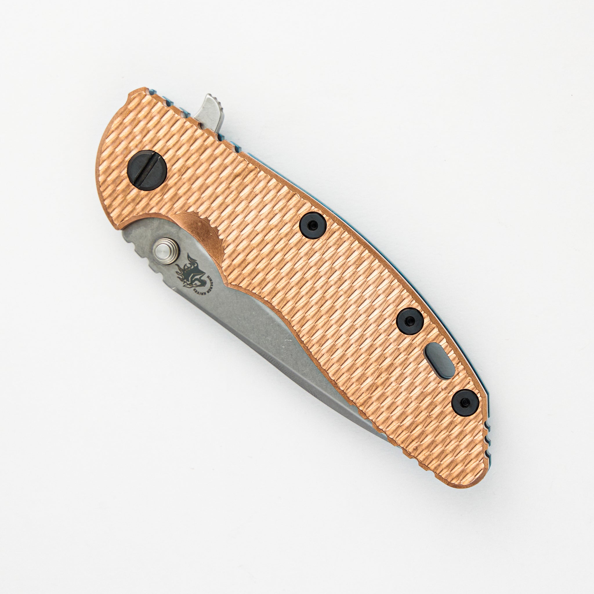 Hinderer Knives XM-18 3.5" Spearpoint - Tri-Way - Stonewash Light Blue - Grey G10 - Black Hardware