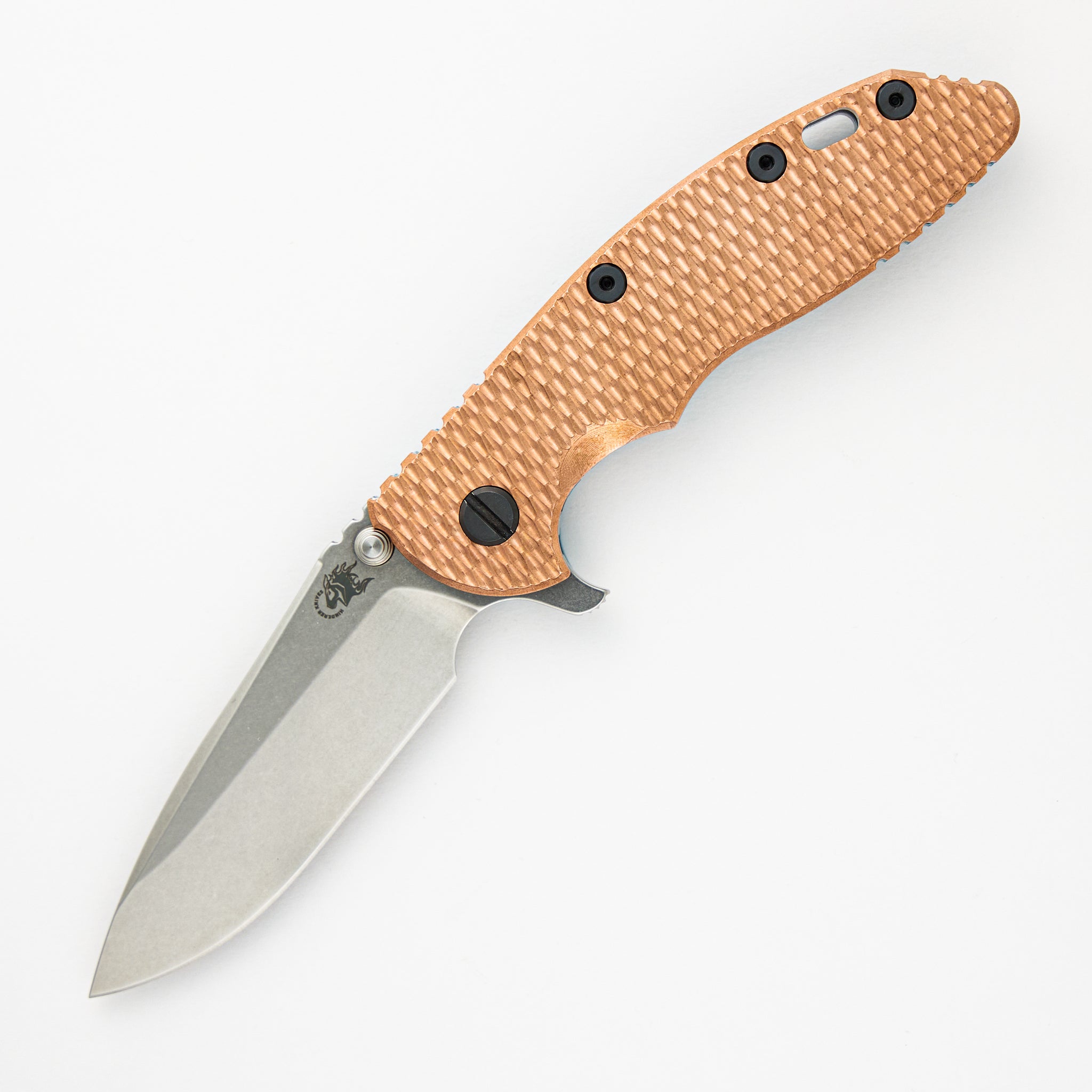 Hinderer Knives XM-18 3.5" Spearpoint - Tri-Way - Stonewash Light Blue - Grey G10 - Black Hardware