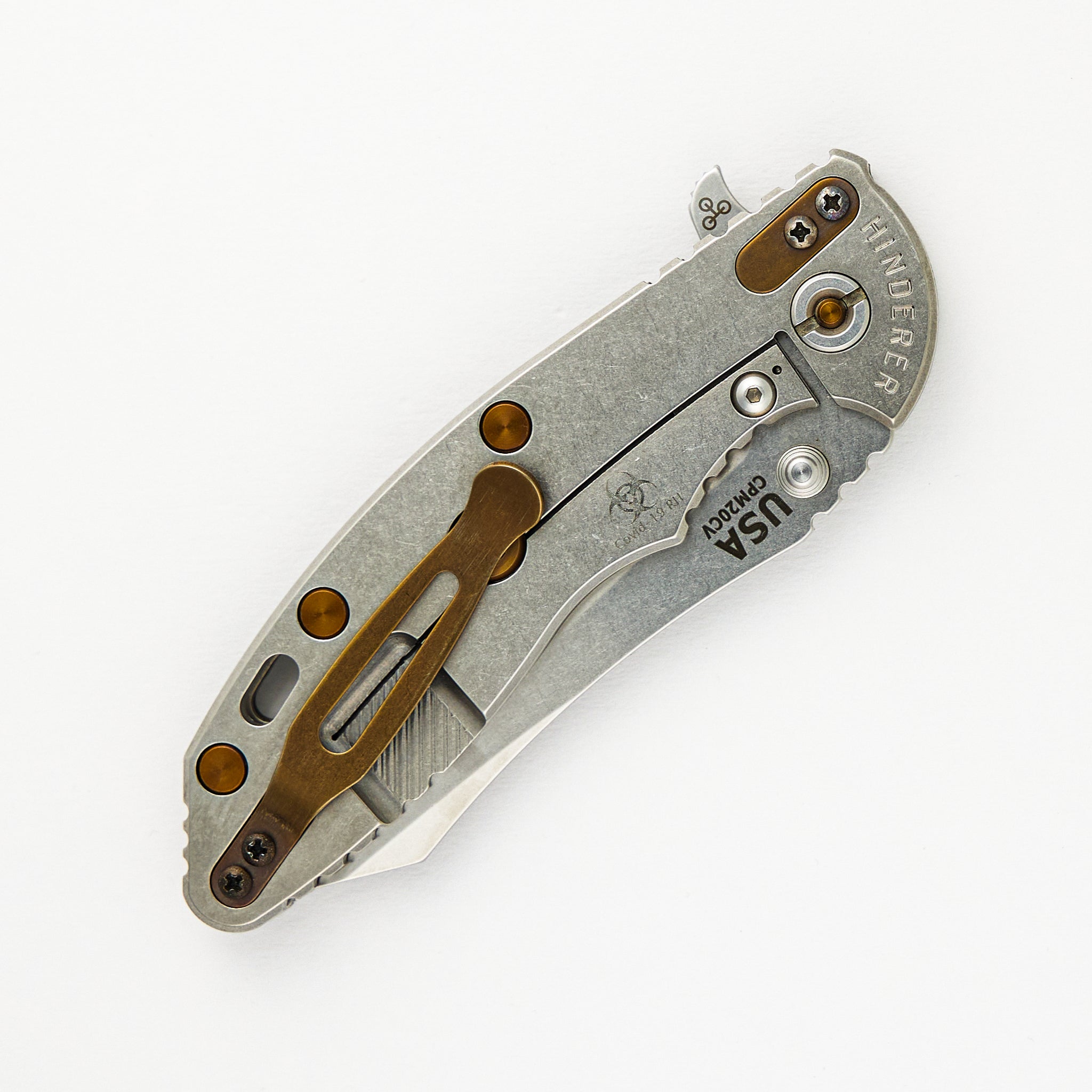 Hinderer Knives XM-18 3.5" Skinny Skinner - Covid 19 Edition - Tri-Way - Stonewash OD Green G10