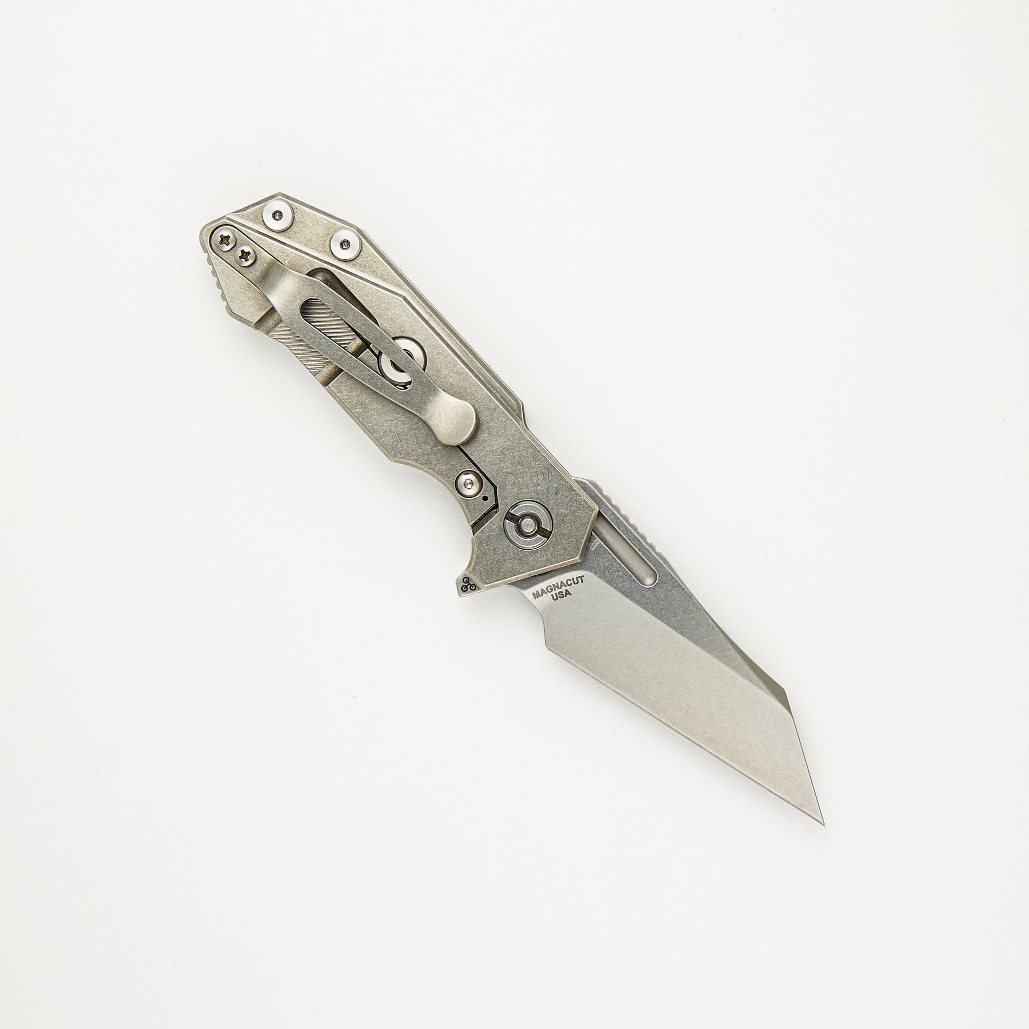 Hinderer Knives Halftrack - Wharncliffe MagnaCut Blade - Tri-Way - Stonewash