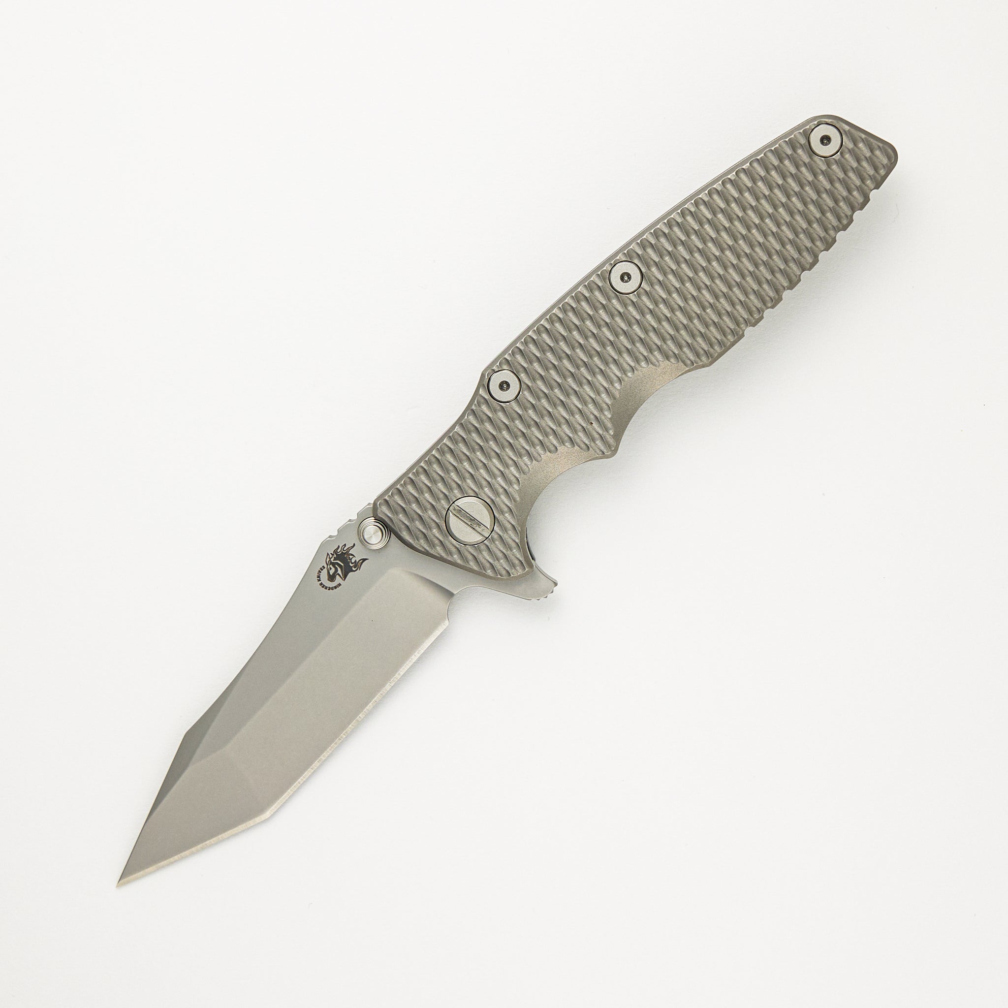 Hinderer Knives Eklipse 3.5" - Tanto CPM 20CV Blade - Tri-Way - Bead Blast - Textured Titanium Handle