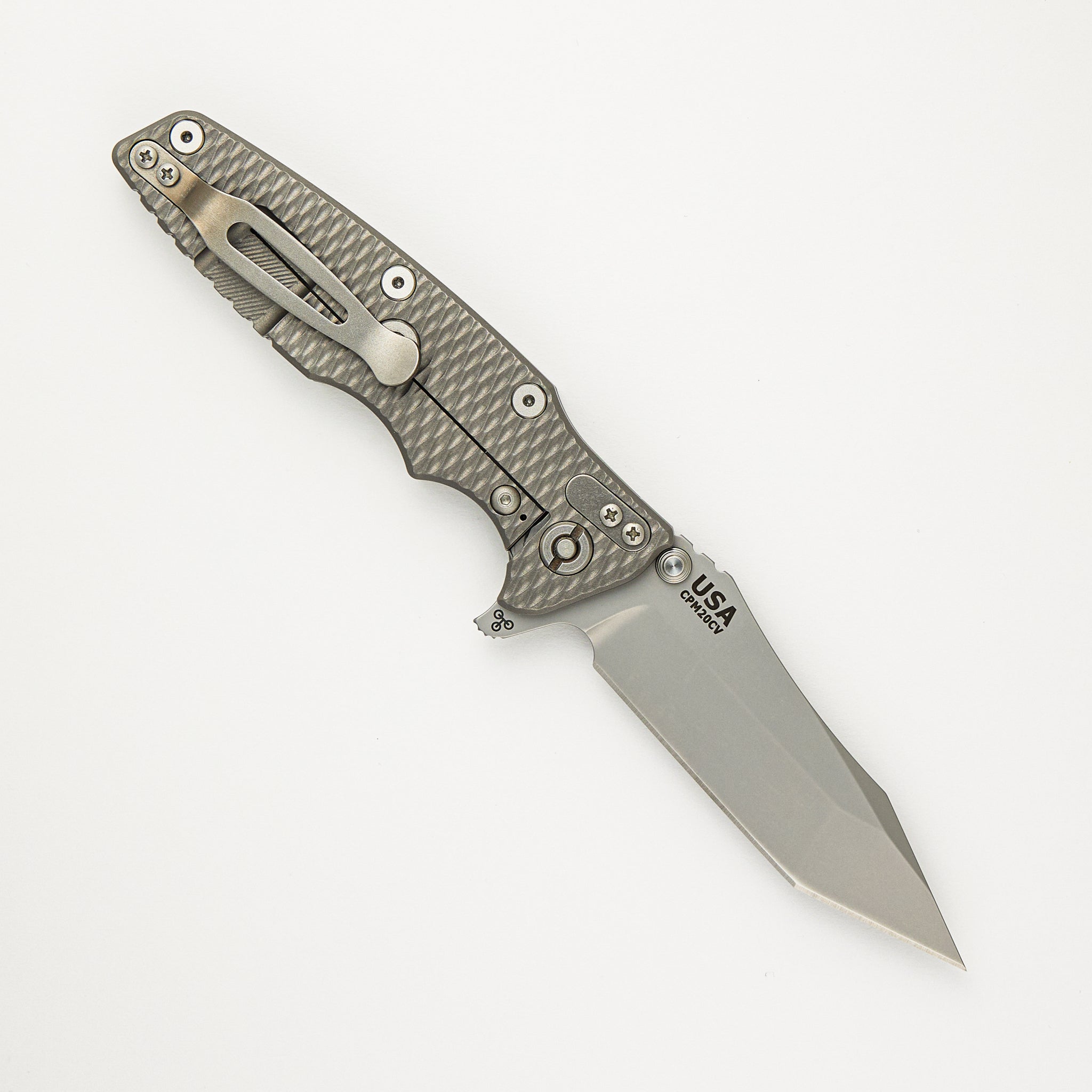 Eklipse 3.5" - Tanto CPM 20CV Blade - Tri-Way - Bead Blast - Textured Titanium Handle