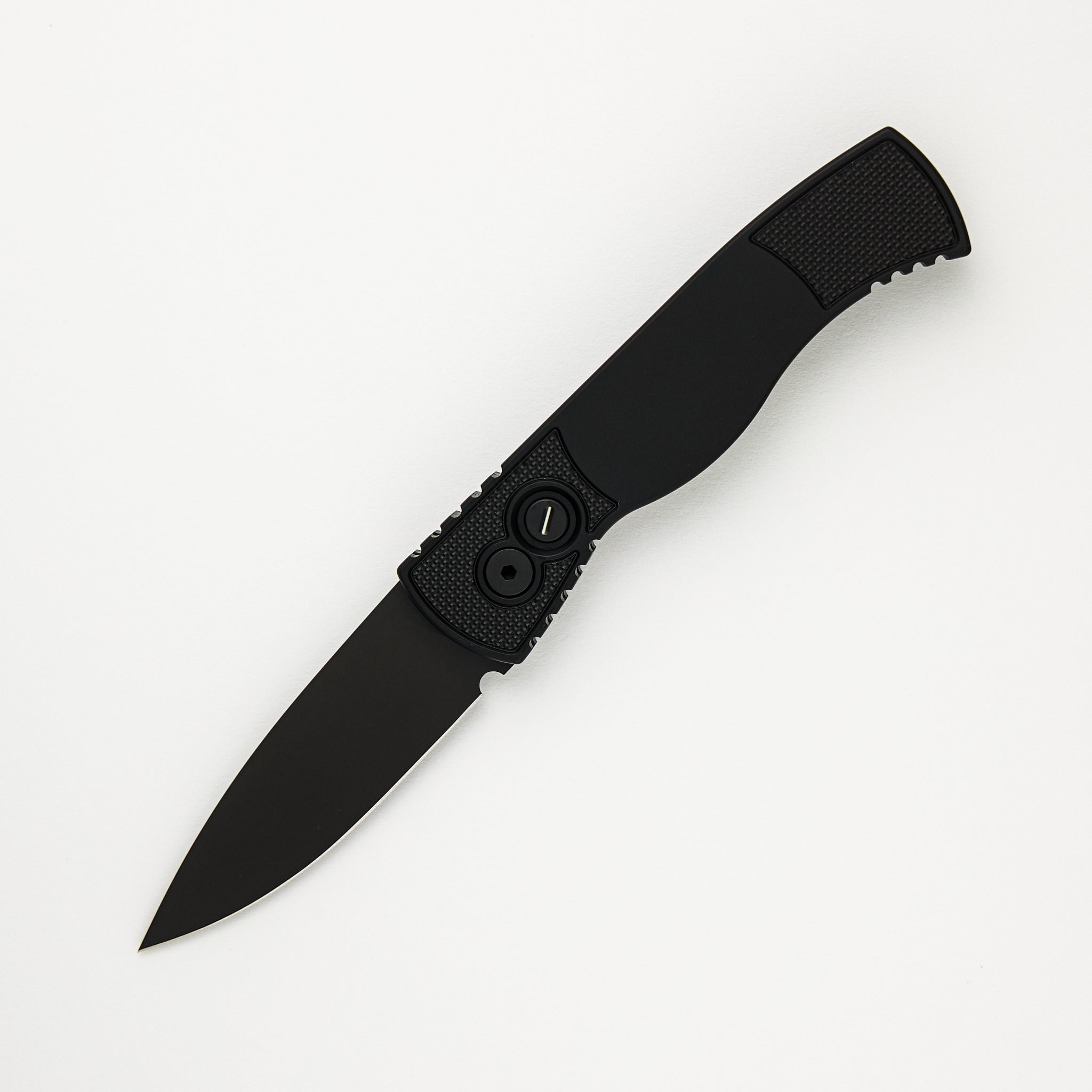 Tactical Response 2 - Black Handle W/ Textured Corners Tritium Push Button Black Magnacut Blade T203-OPERATOR