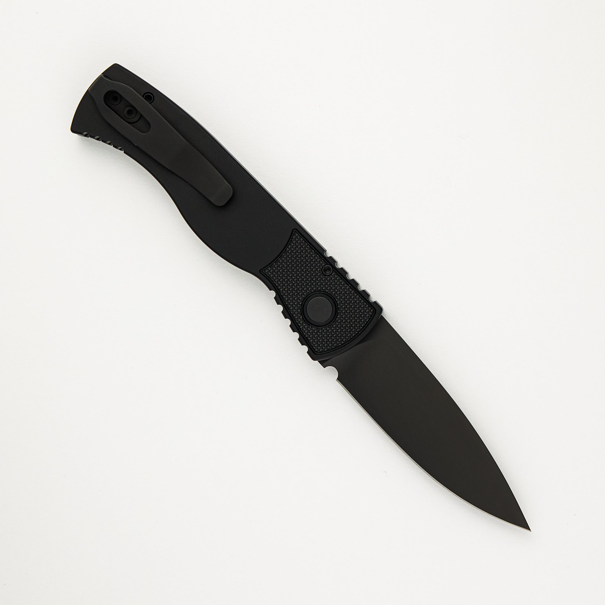 Tactical Response 2 - Black Handle W/ Textured Corners Tritium Push Button Black Magnacut Blade T203-OPERATOR