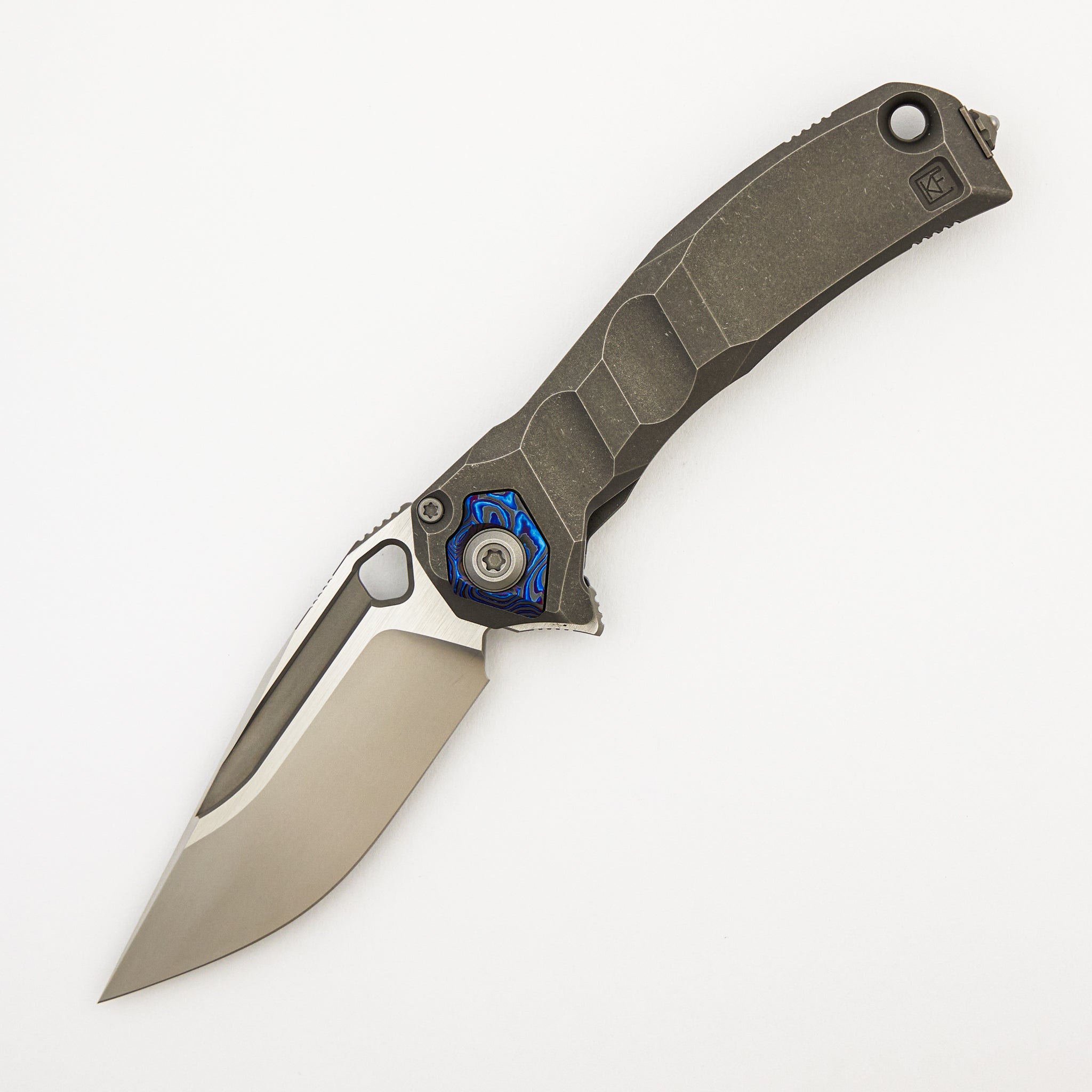 Ratax - Titanium Handle - M398 Blade - ZircuTi Accents (A. Marfione/A. Konygin Design)