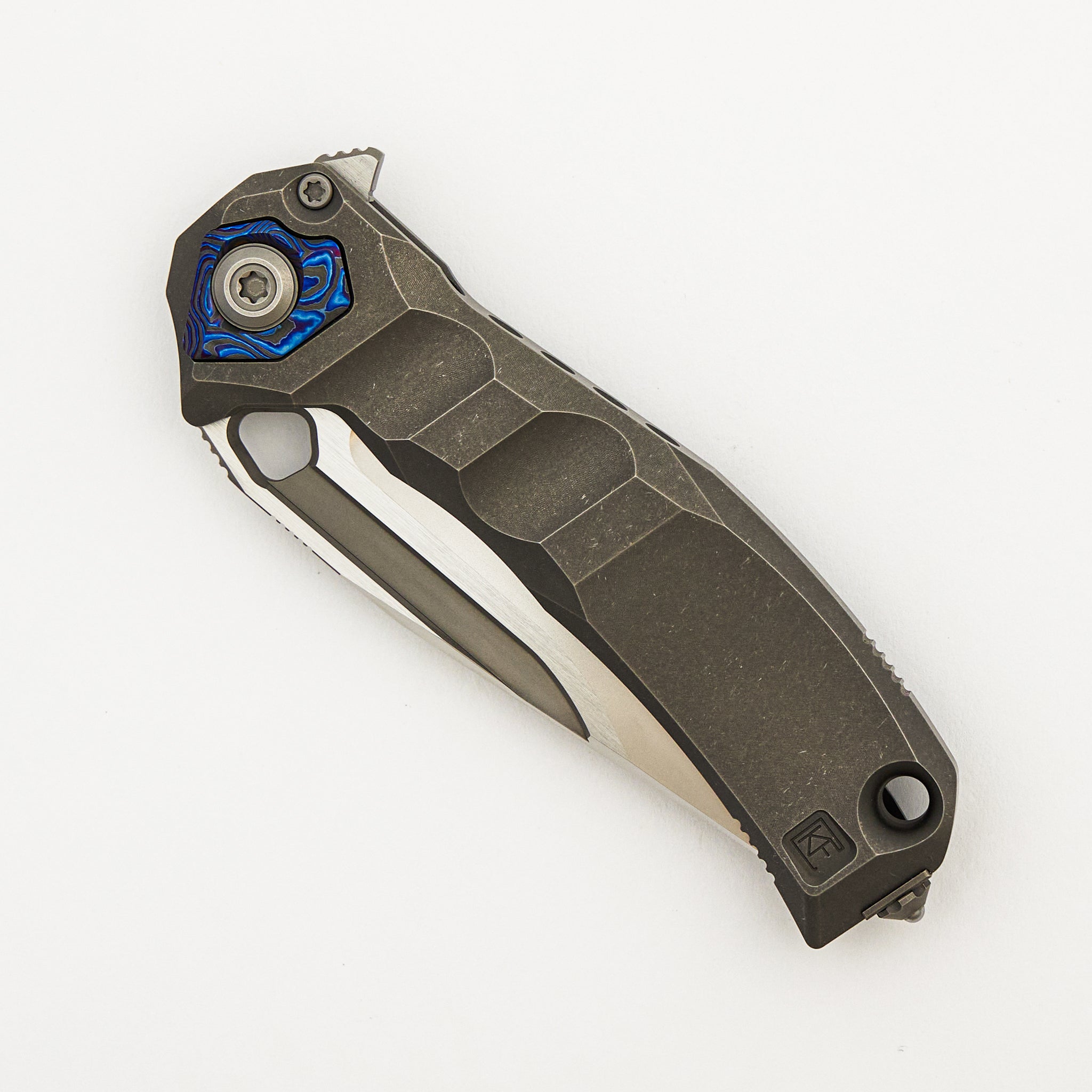 Ratax - Titanium Handle - M398 Blade - ZircuTi Accents (A. Marfione/A. Konygin Design)