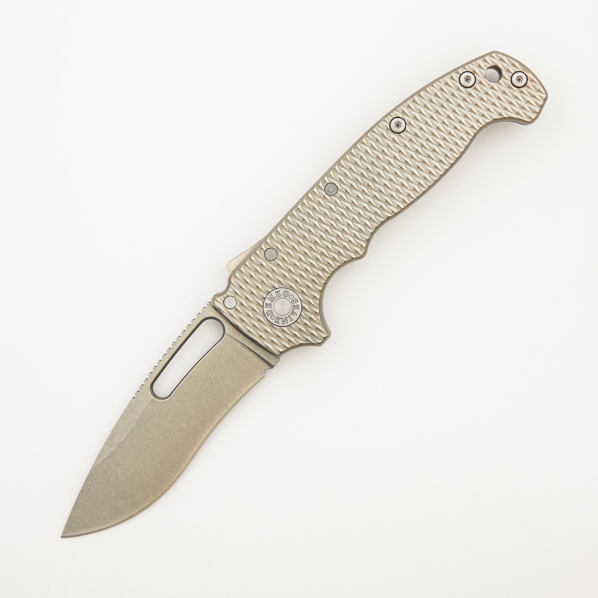 AD20S - Recurve CPM-20CV Blade - Textured Titanium Handle