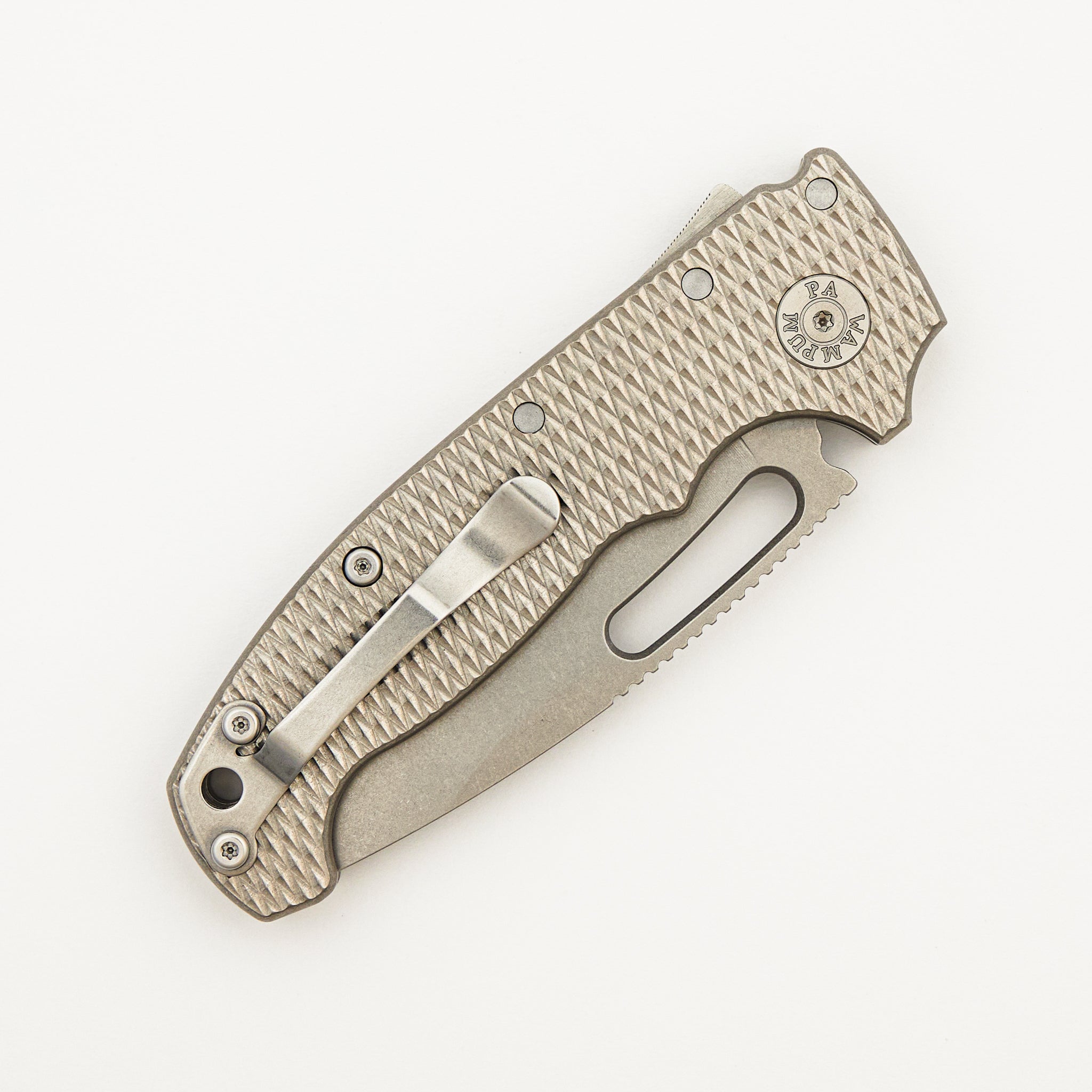 AD20S - Recurve CPM-20CV Blade - Textured Titanium Handle