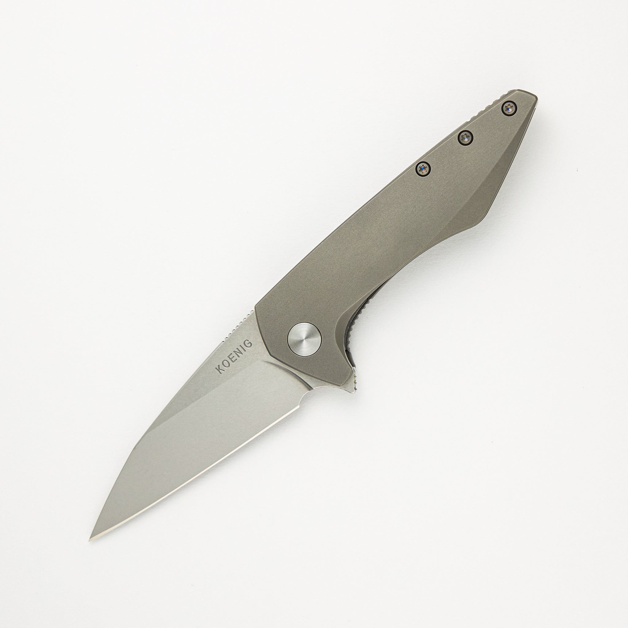 Mini Goblin - Smooth Titanium Handle - Stonewashed M390 Blade