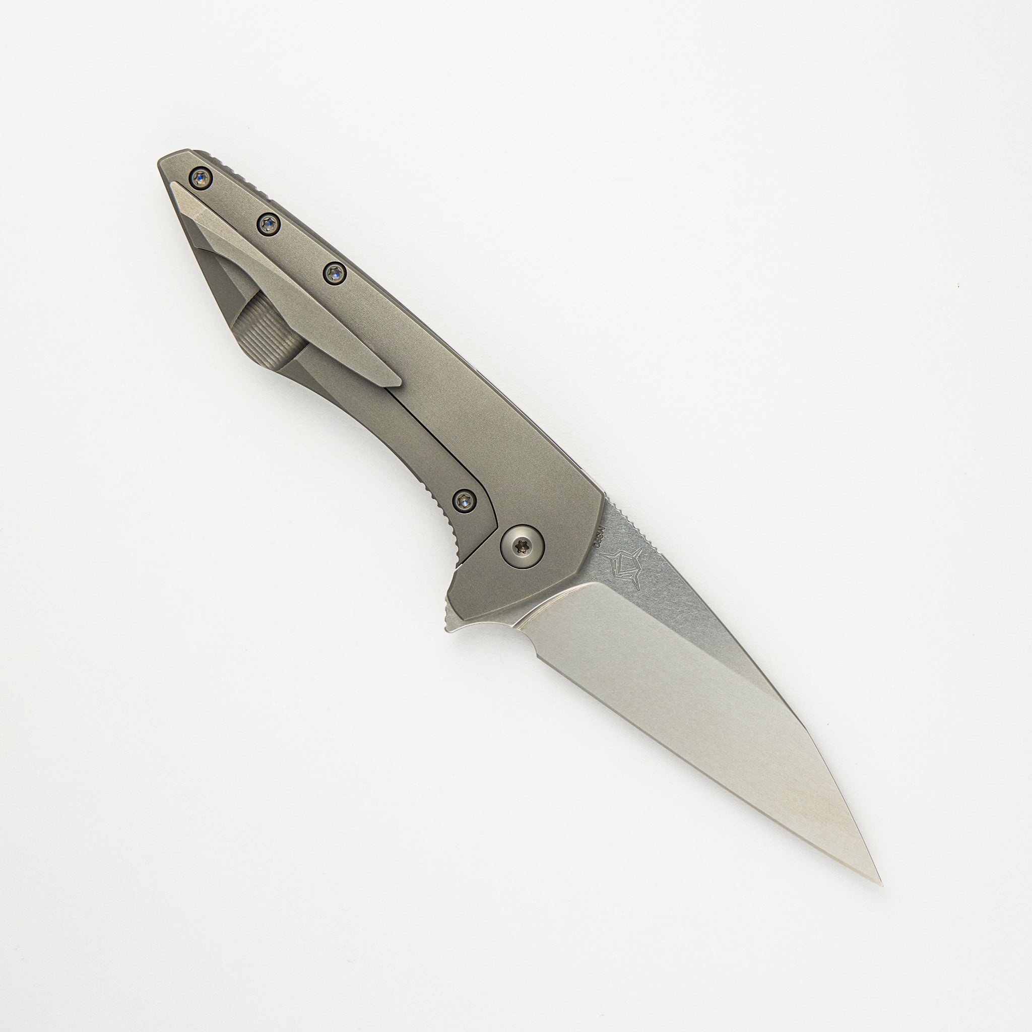 Mini Goblin - Smooth Titanium Handle - Stonewashed M390 Blade