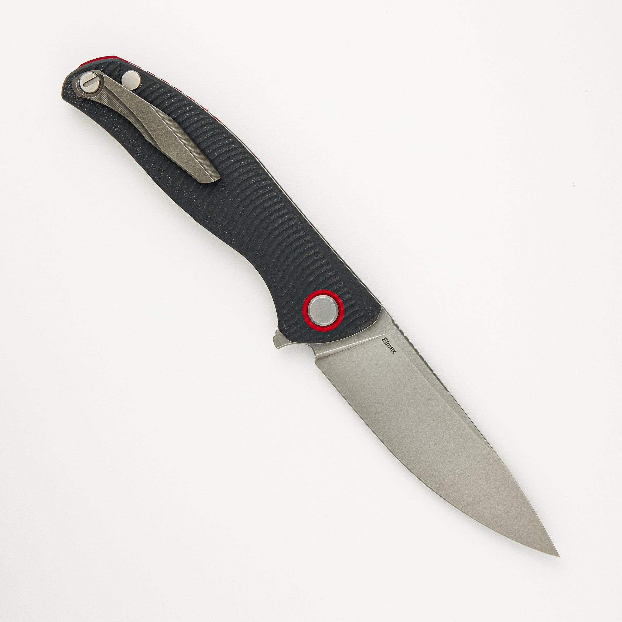 F3 - Elmax Blade - Gray G10 Handle W/ Red Accents - MRBS