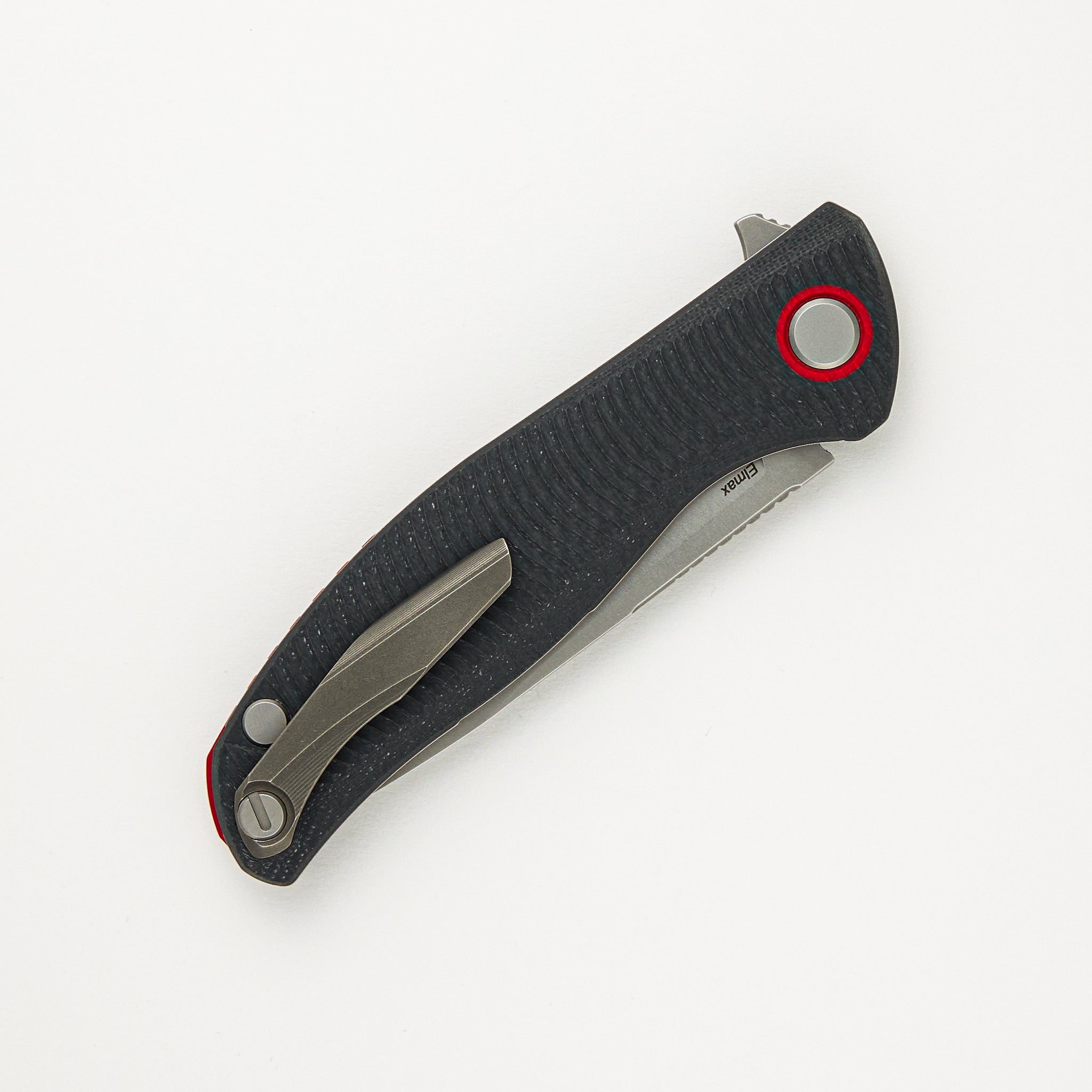 F3 - Elmax Blade - Gray G10 Handle W/ Red Accents - MRBS