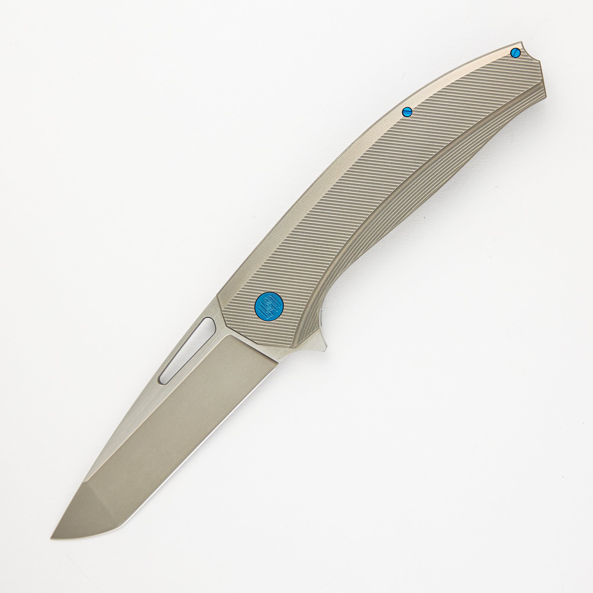 Veli – Titanium Handle – RWL-34 Blade – C. Blue Titanium Hardware