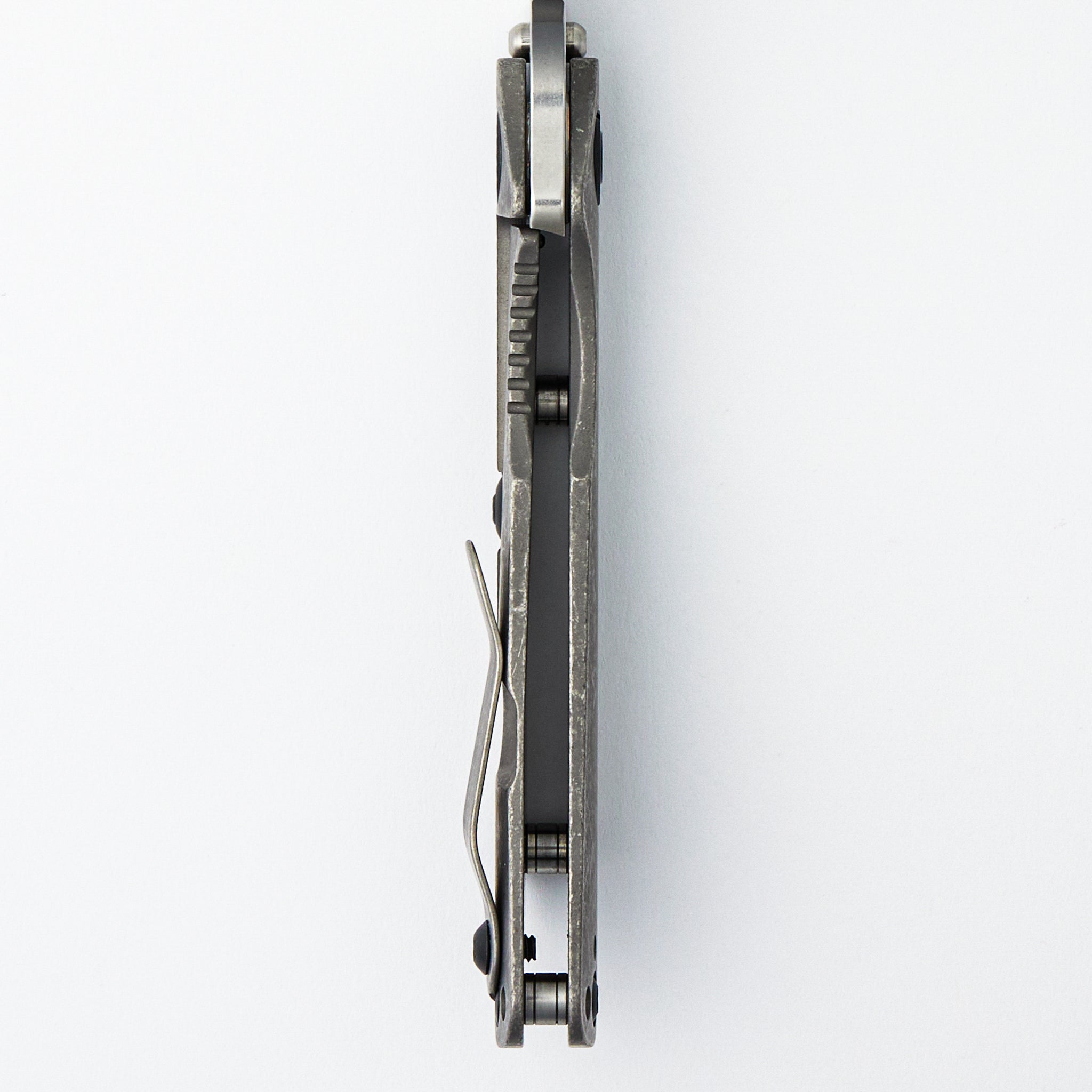 SNG - Drop Point MagnaCut Blade - Distressed Titanium Handle