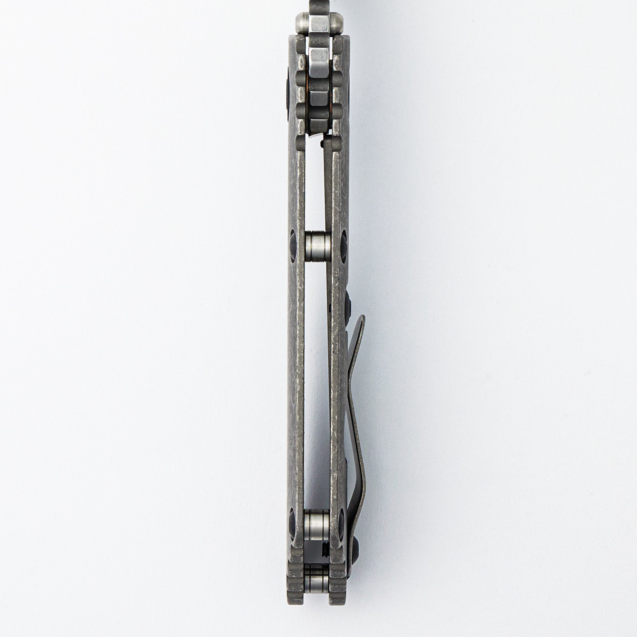 SNG - Drop Point MagnaCut Blade - Distressed Titanium Handle