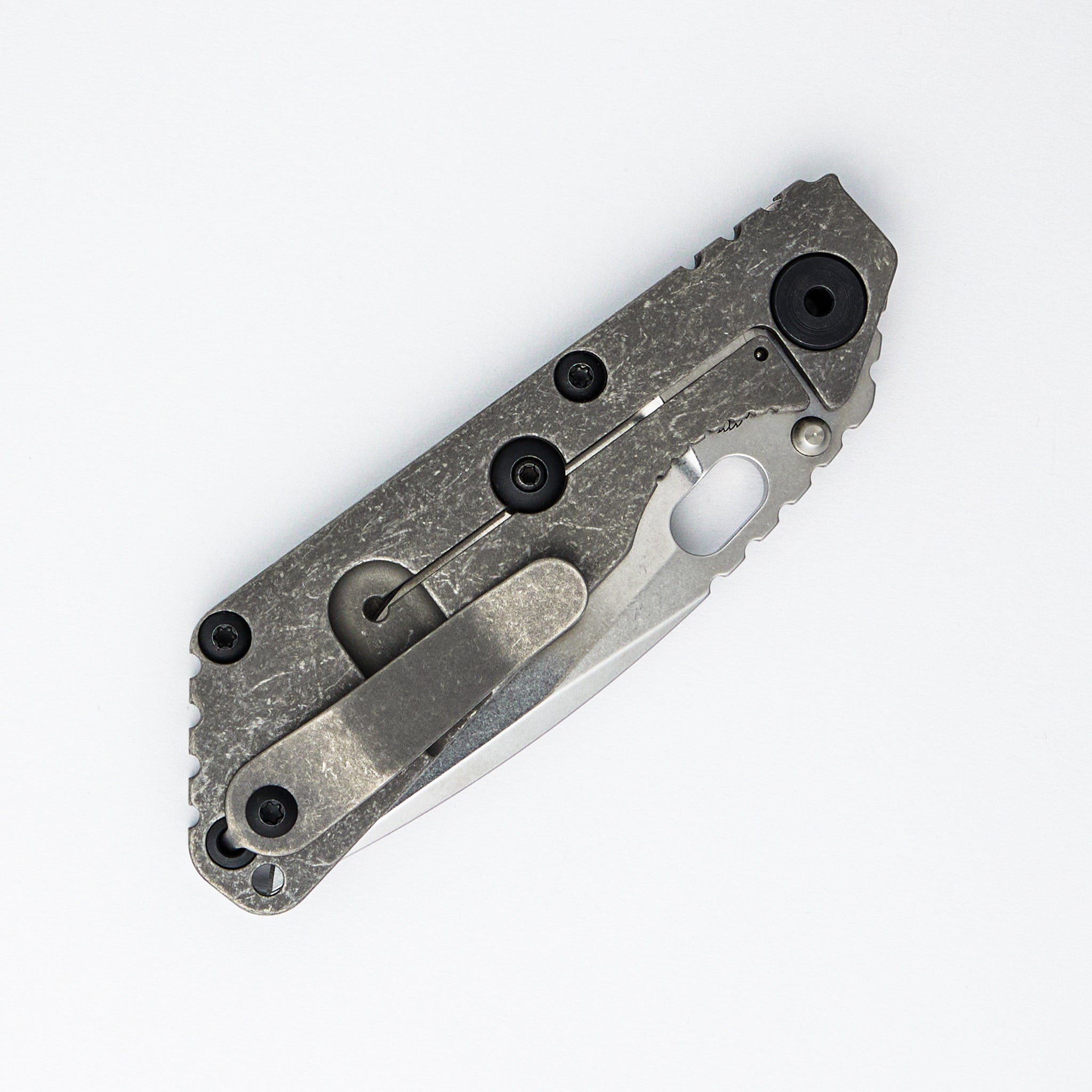 SNG - Drop Point MagnaCut Blade - Distressed Titanium Handle