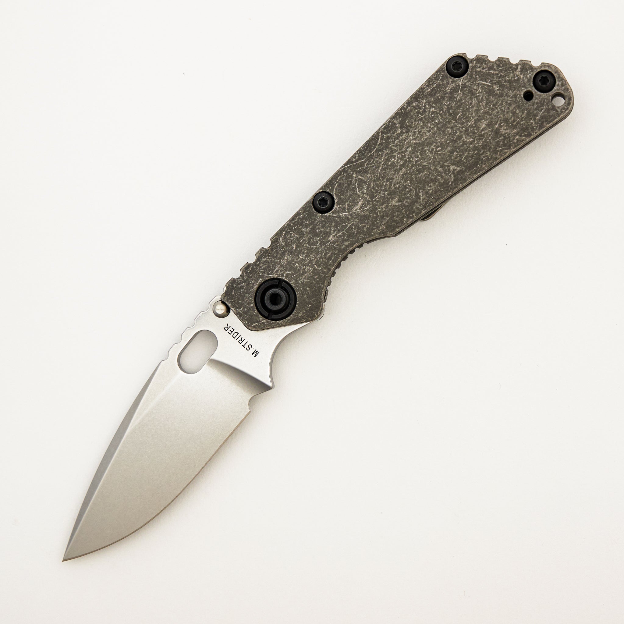 SNG - Drop Point MagnaCut Blade - Distressed Titanium Handle
