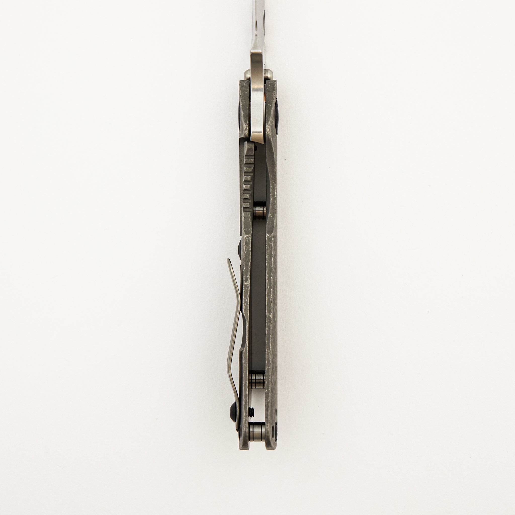 SNG - Drop Point MagnaCut Blade - Distressed Titanium Handle