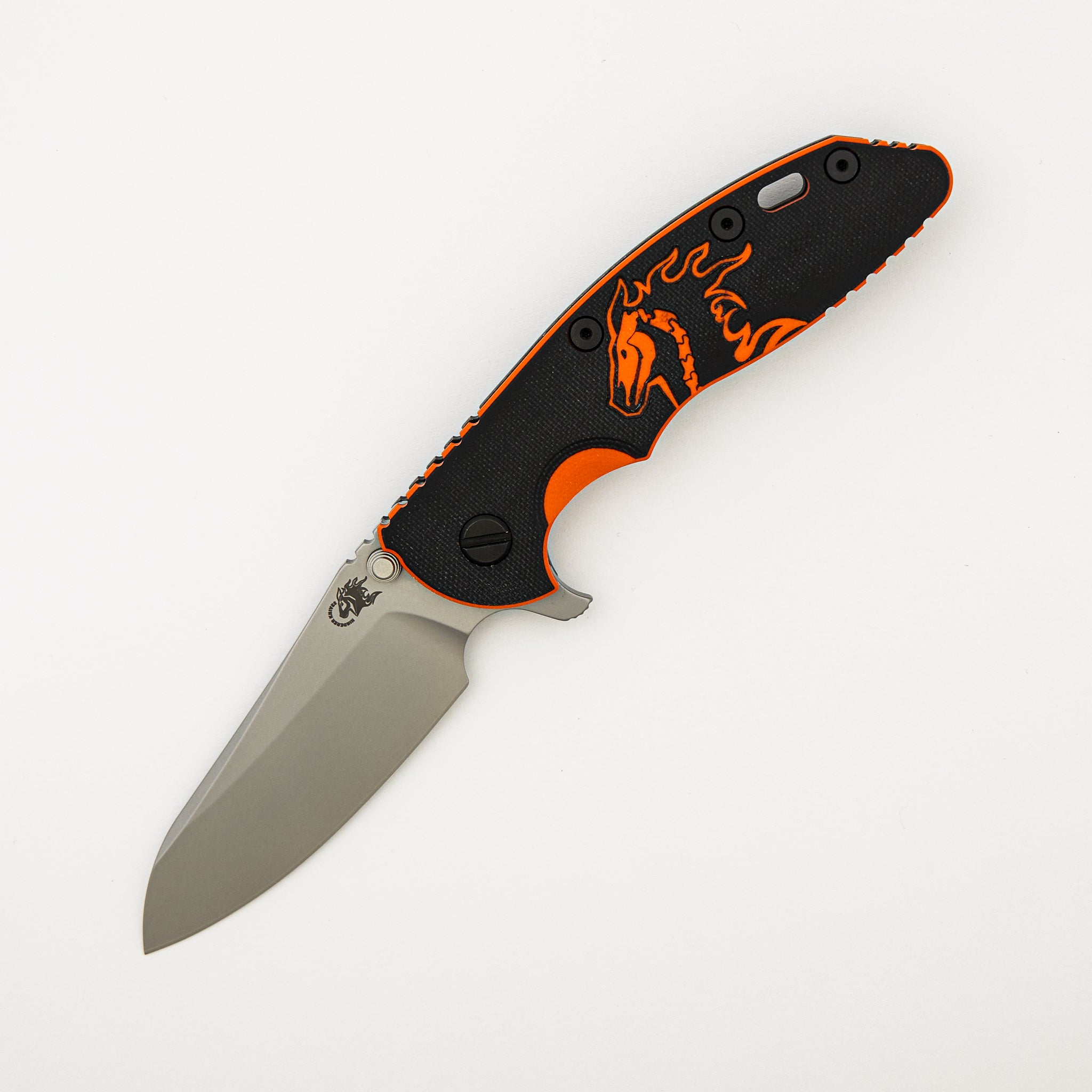 XM-18 3.5" - Sheepsfoot - Tri-Way - Battle Black - Bead Blast S45VN Blade - Halloween G10