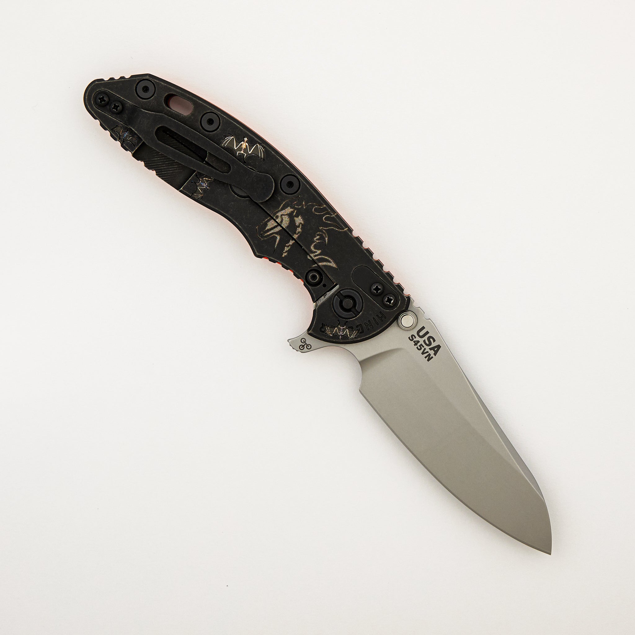 XM-18 3.5" - Sheepsfoot - Tri-Way - Battle Black - Bead Blast S45VN Blade - Halloween G10