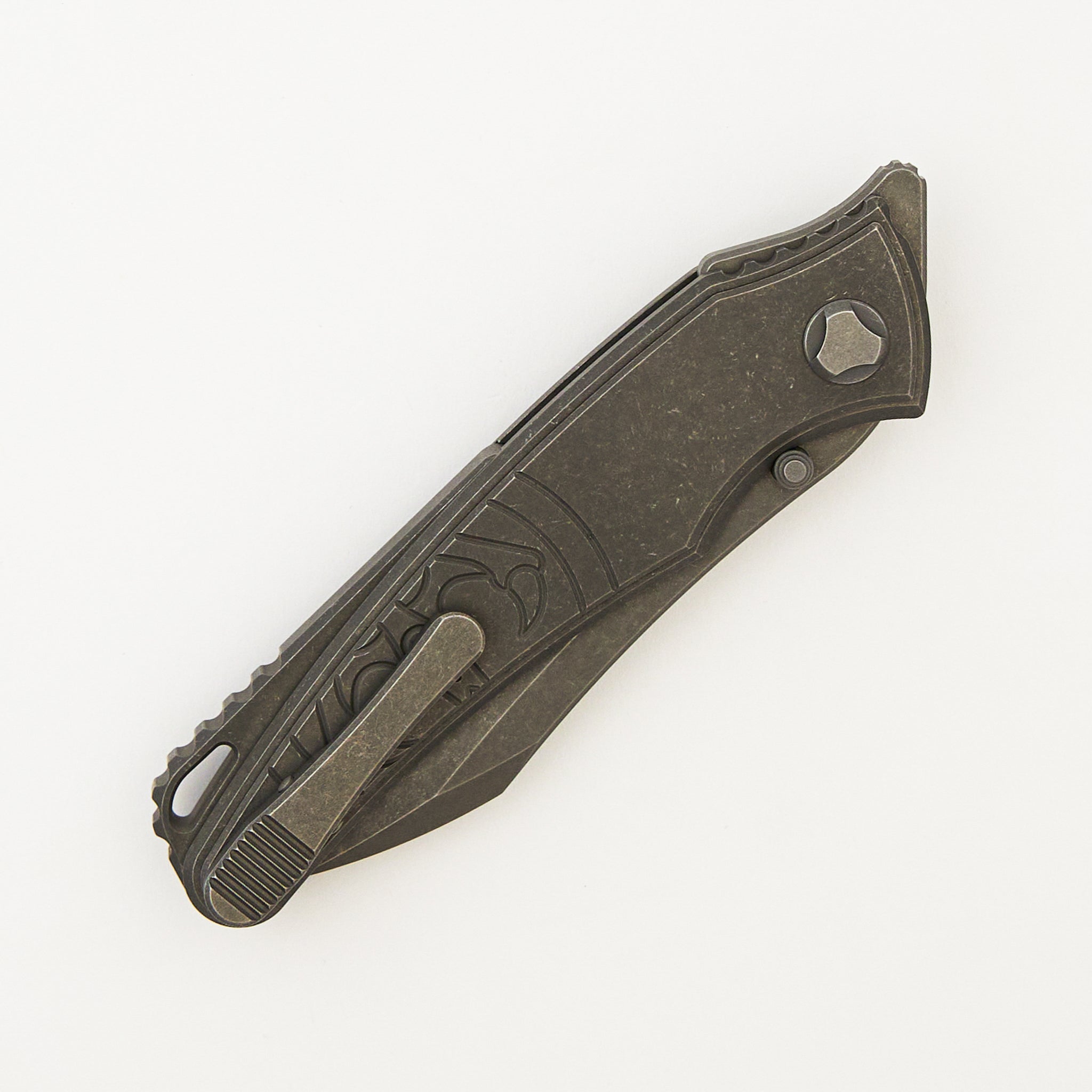 Talon - Stonewash Titanium Handle - M390 Blade