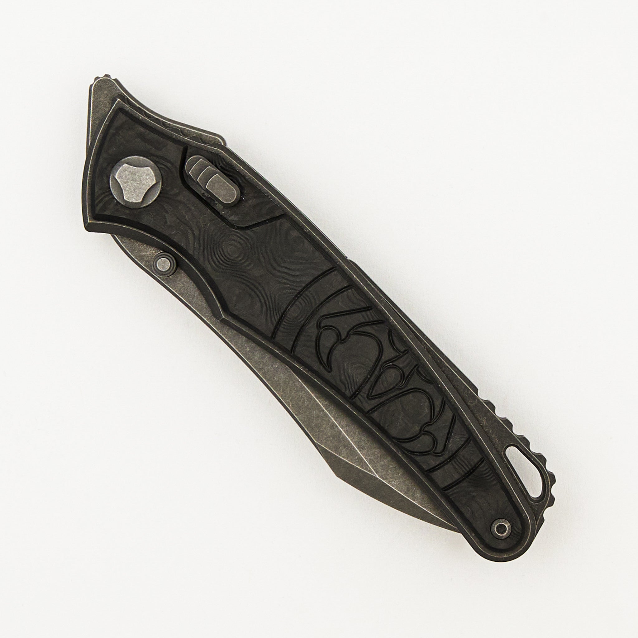 Talon - Stonewash Titanium/Black Dunes Fat Carbon Handle - M390 Blade
