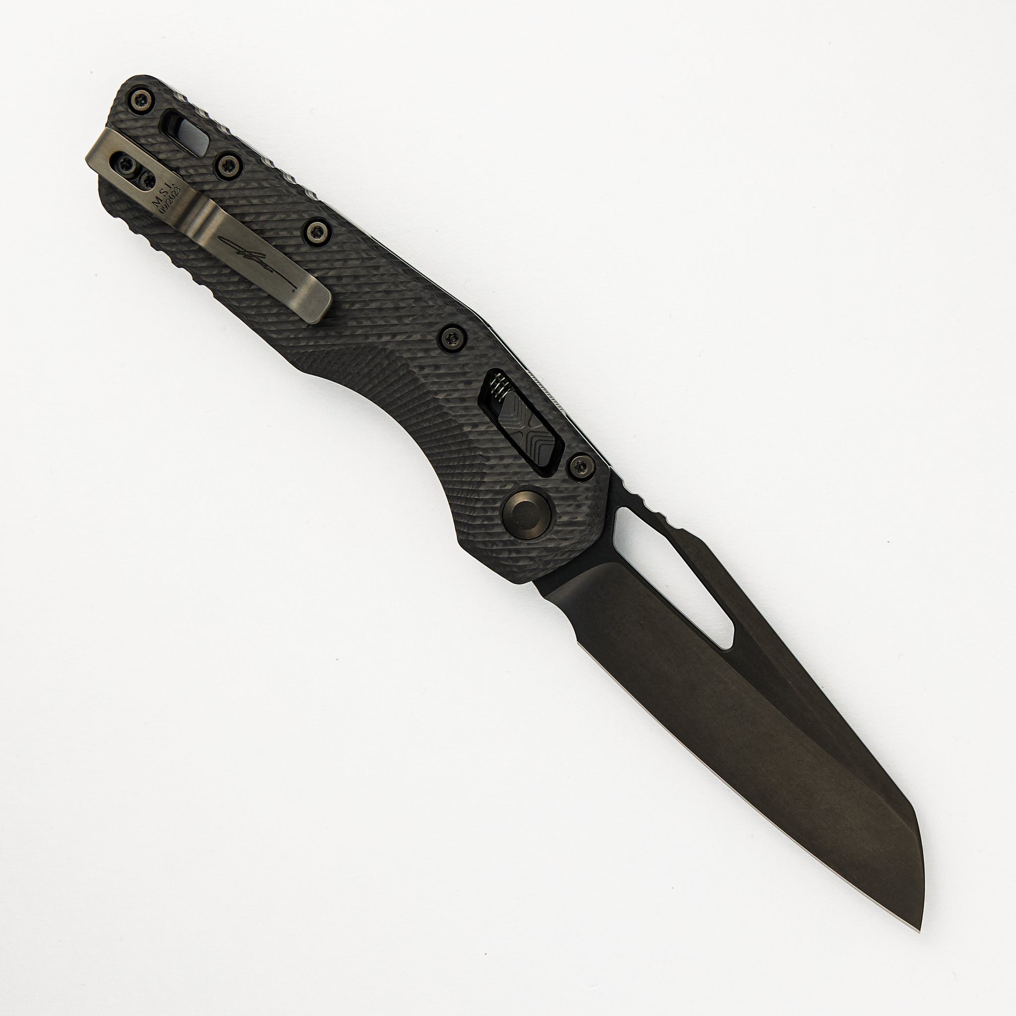 Microtech MSI S/E Signature Series Fluted Carbon Fiber Handle DLC Standard DLC Hardware 210-1 DLCTFLCFS