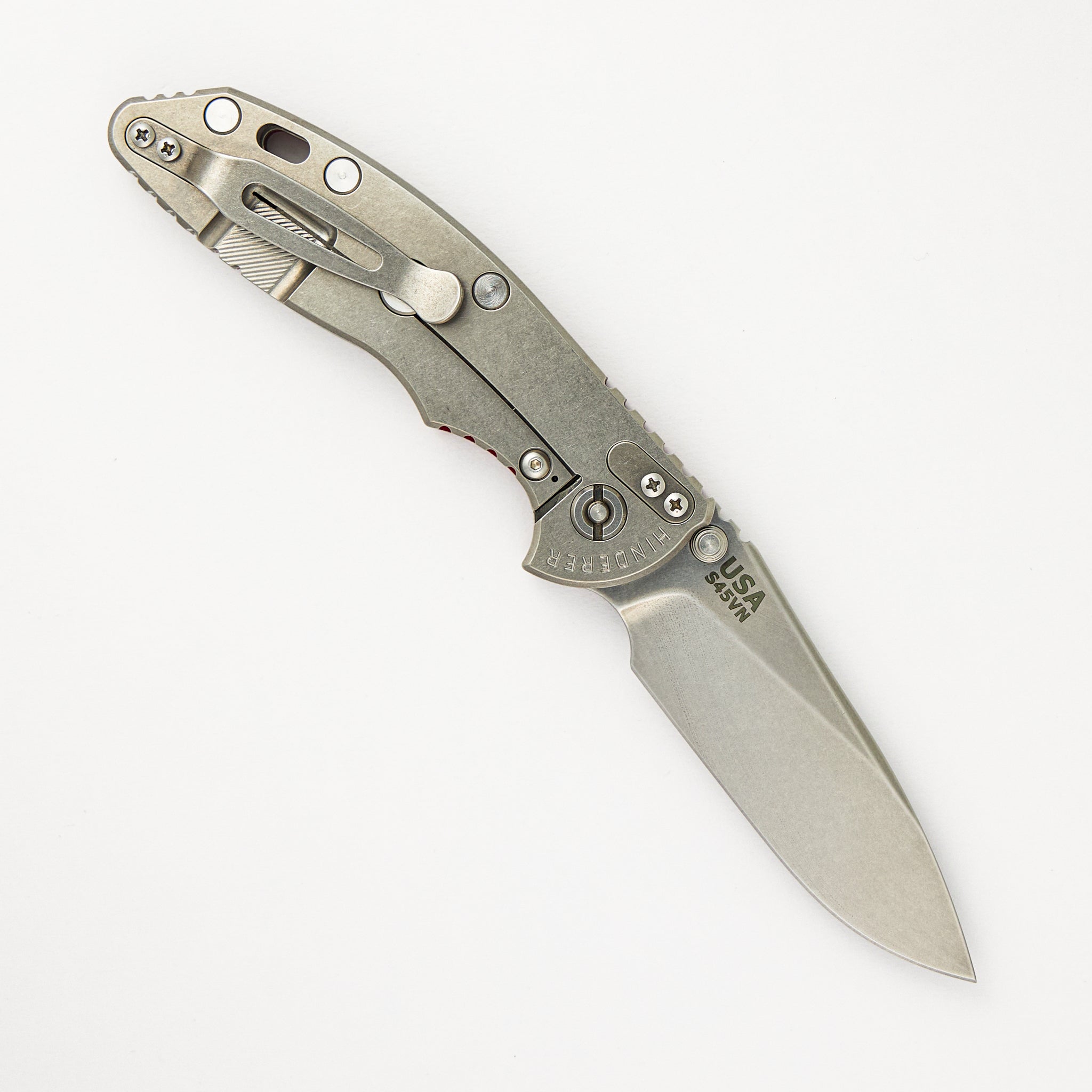 Hinderer Knives XM-18 3.5" Slicer Non Flipper Tri-Way Stonewash Red G10