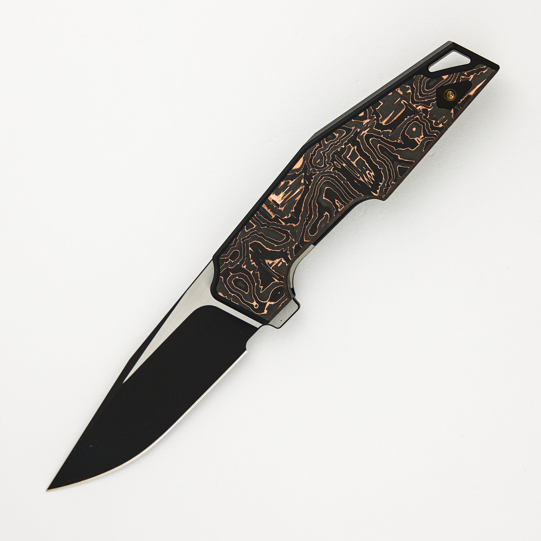 WE Knife OAO (One and Only) - Copper Foil Carbon Fiber Inlay - CPM 20CV Blade