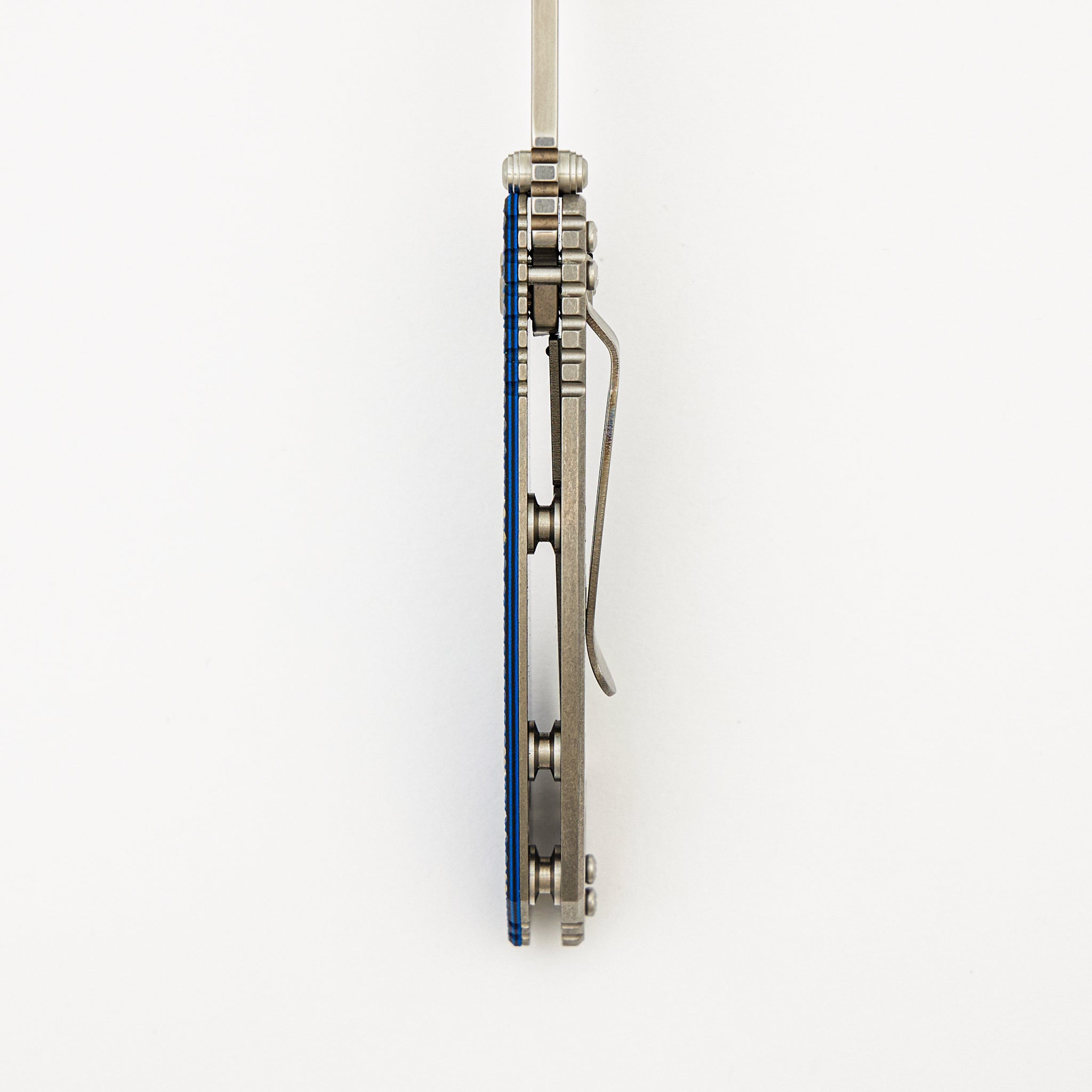 XM-18 3.0" - 20CV Fullered Spear - Tri-Way - Stonewash - Blue/Black G10