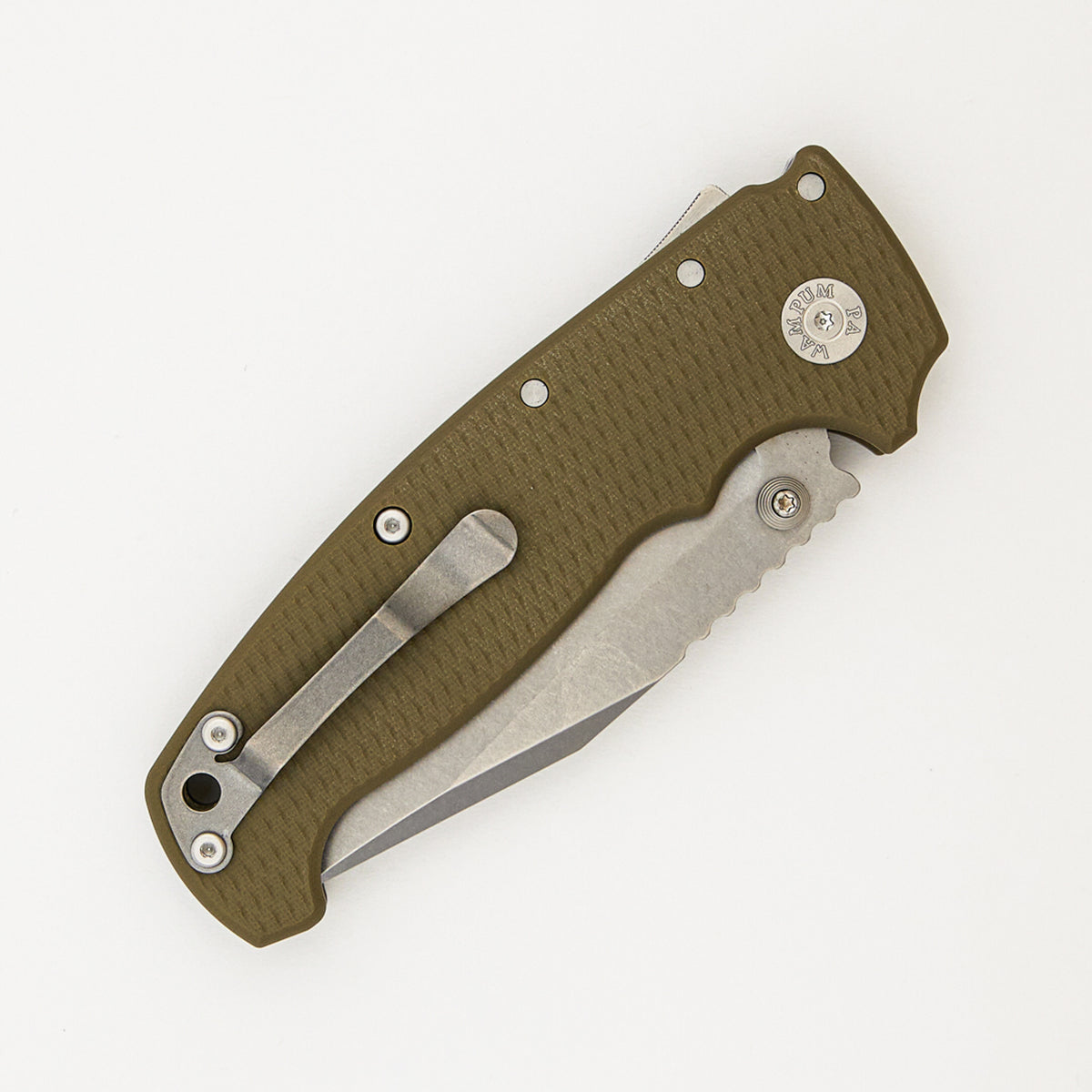 AD20 XXX - CPM-3V Clip Point Blade - OD Green G10
