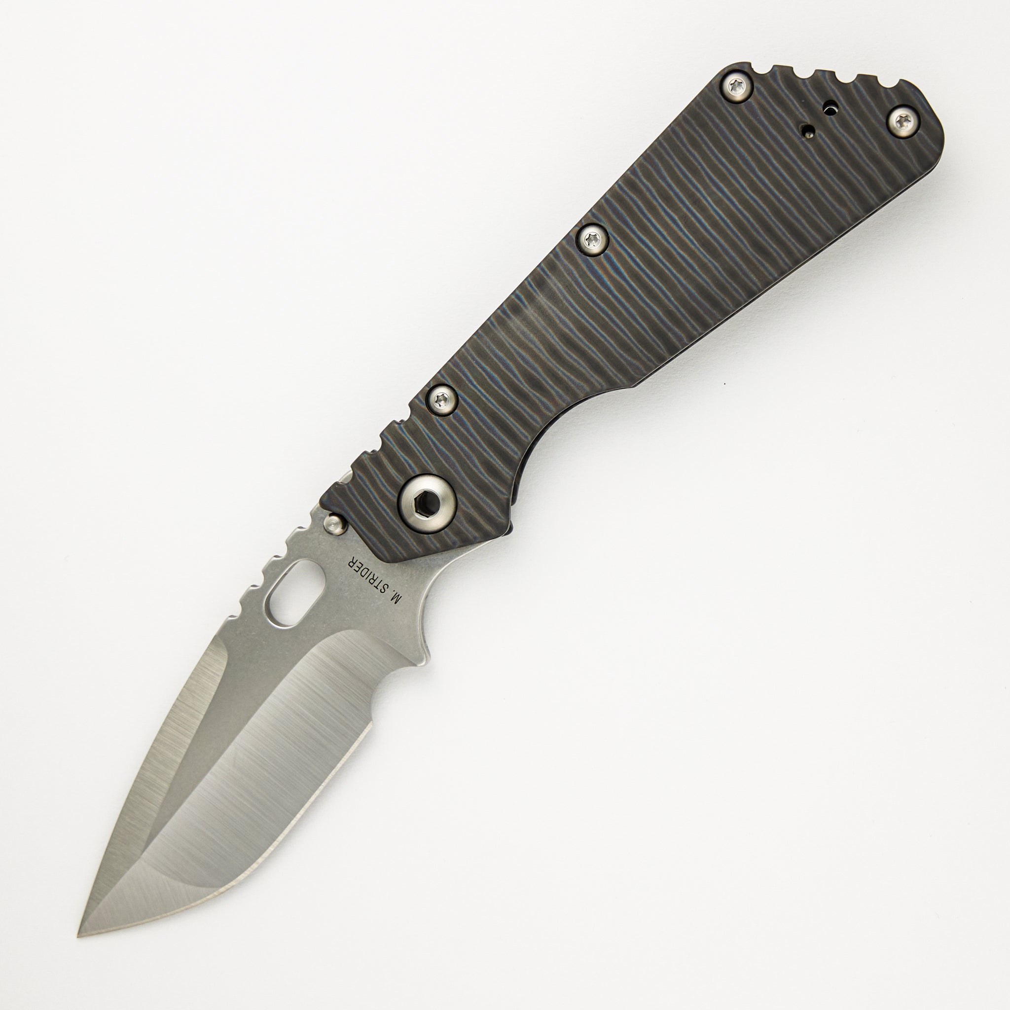 Strider Knives SMF XL - MagnaCut Blade - Flamed Titanium Handle