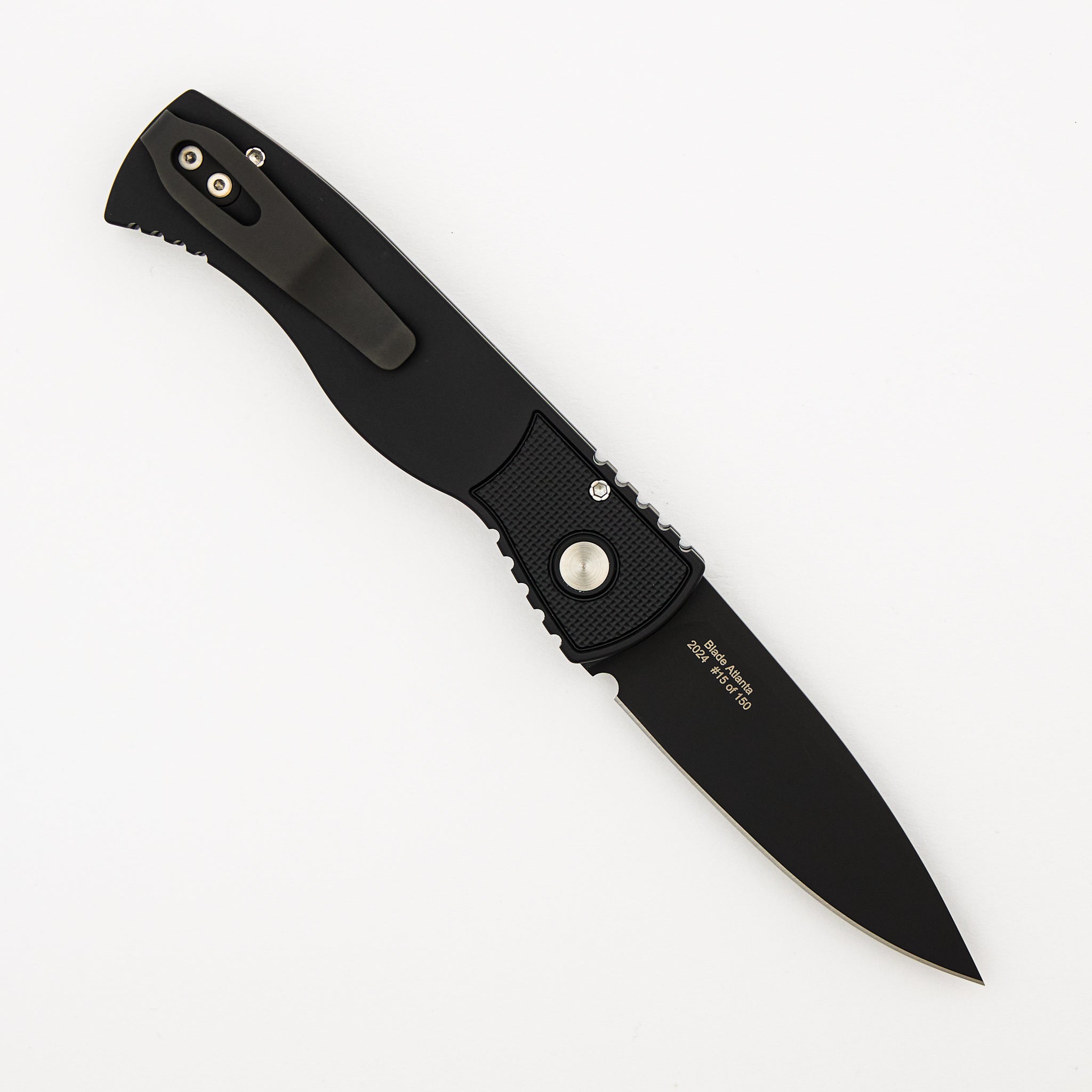 TR-2 Skull Blade Show 2024 - Black Aluminum Handle - Shaw Sterling Silver Skull - Black MagnaCut Blade #15 of 150
