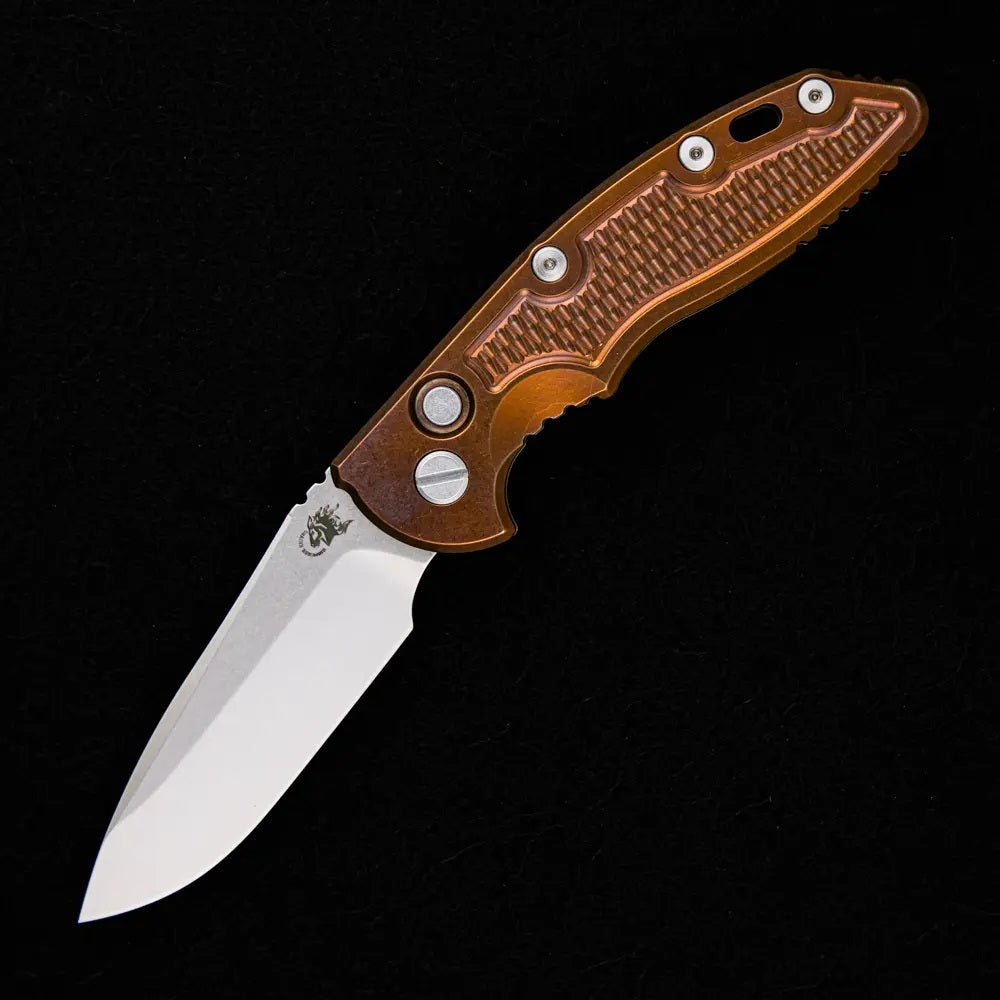 Hinderer XM-18 3.5″ – Auto – Spearpoint – Bronze – CPM 20CV Blade – Titanium Handle