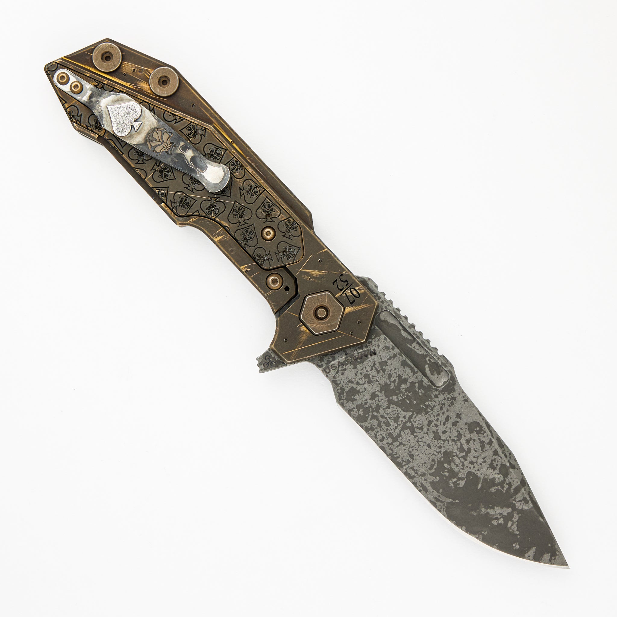 Hinderer Fulltrack Card Series - Spanto S45VN Blade - Tri-Way - 4 of Spades