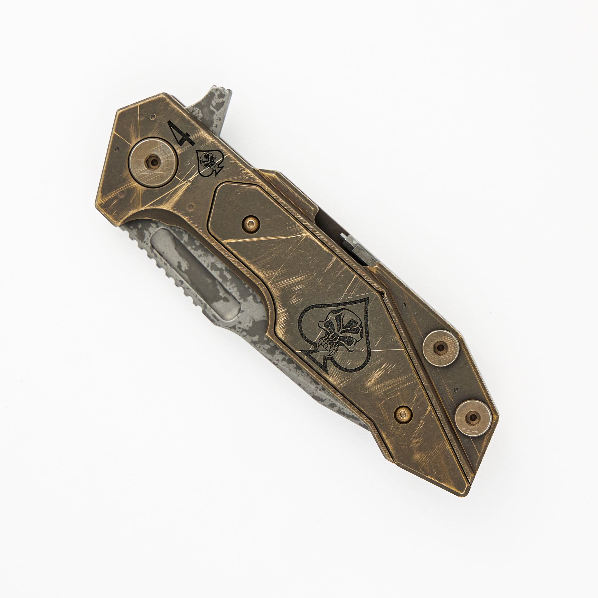 Hinderer Fulltrack Card Series - Spanto S45VN Blade - Tri-Way - 4 of Spades