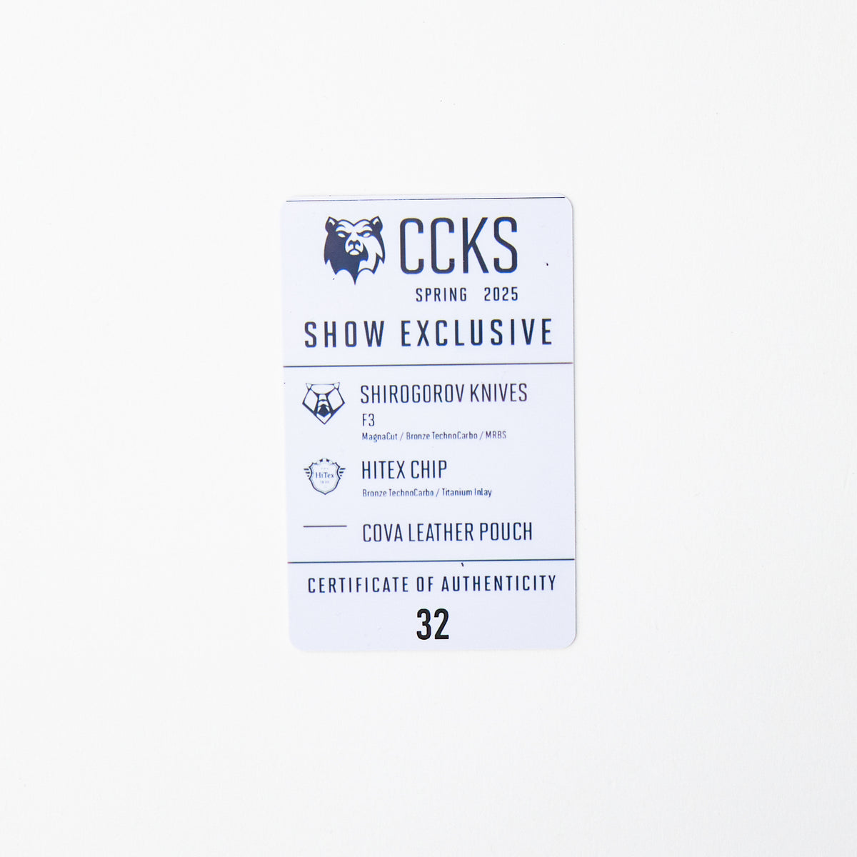 F3 - CCKS Spring 2025 Show Exclusive Set - HiTex Gear Poker Chip - Cova Leather Pouch