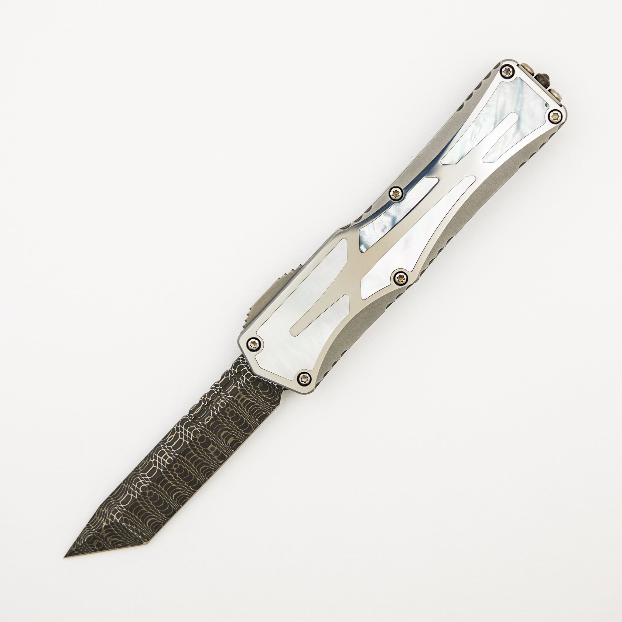 Colossus - Hand Ground VF Tanto - Hand Rubbed Stainless w/ MOP S/N 013