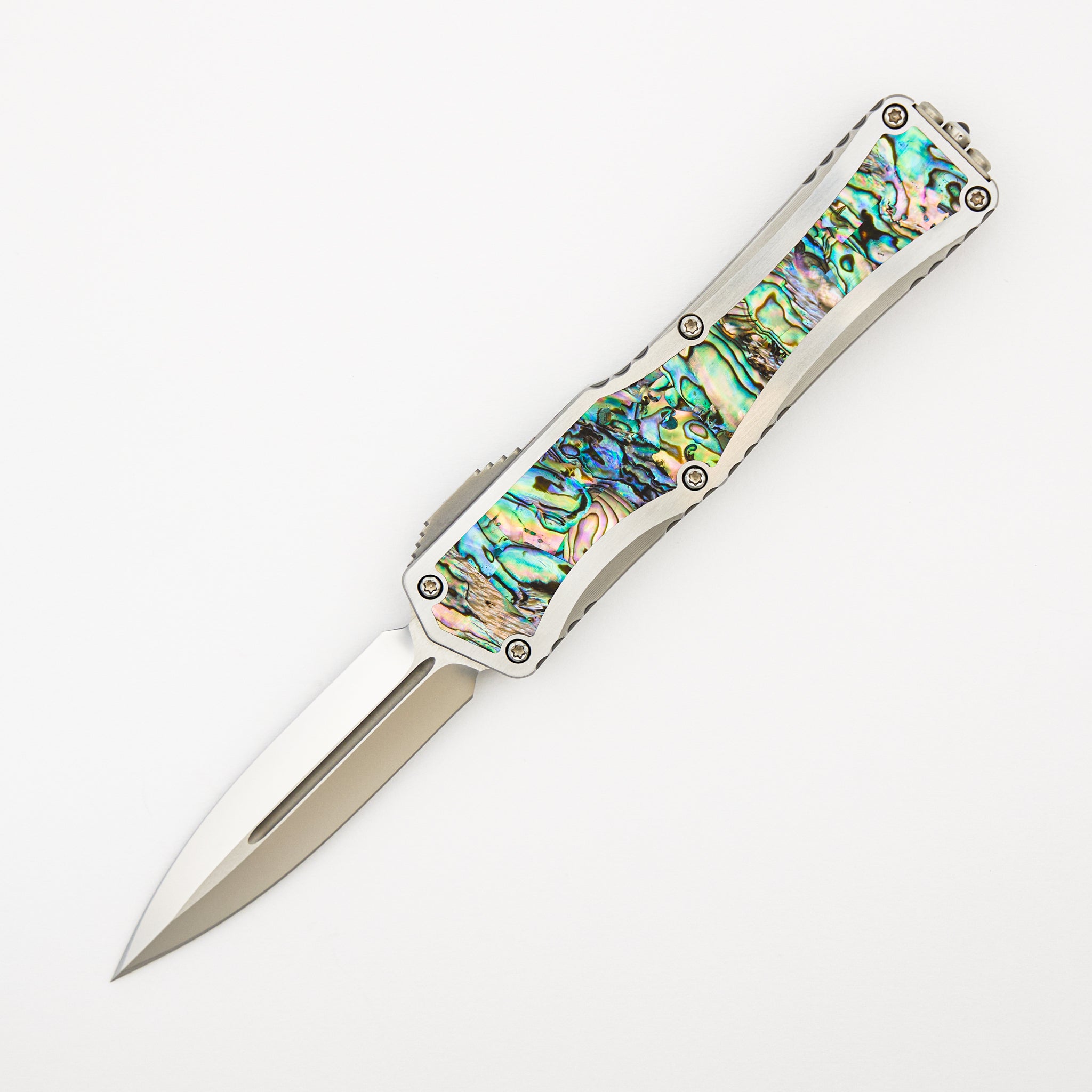 Colossus - D/E High Polish - Stainless Steel Handle w/ Abalone Inlays S/N 005
